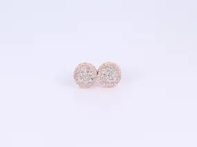 14K Rose Gold Round Earrings .720Ctw