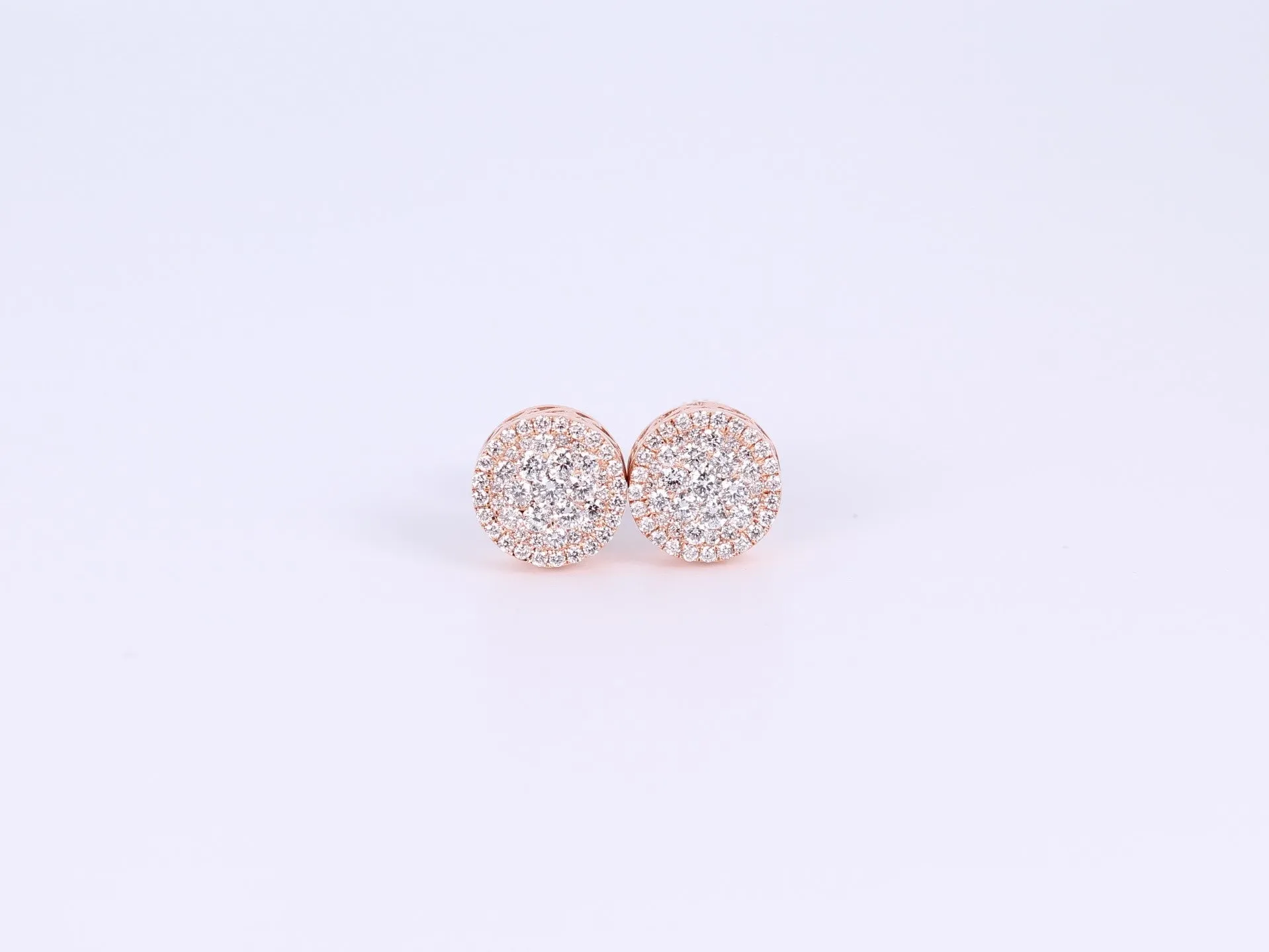 14K Rose Gold Round Earrings .720Ctw