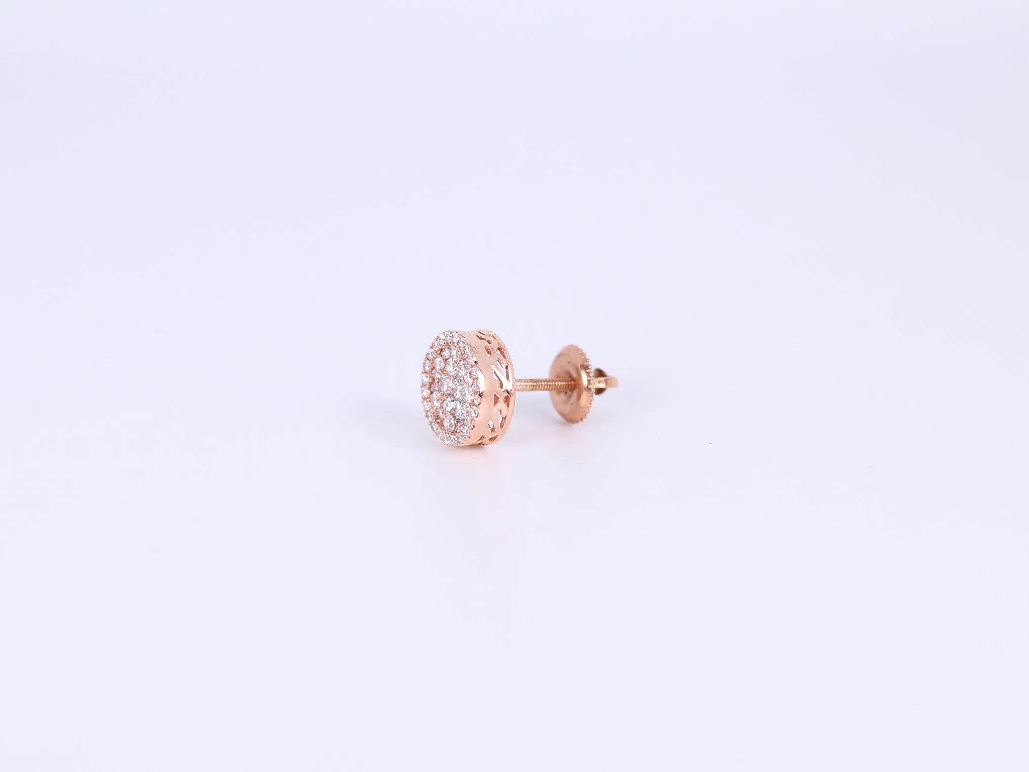 14K Rose Gold Round Earrings .720Ctw