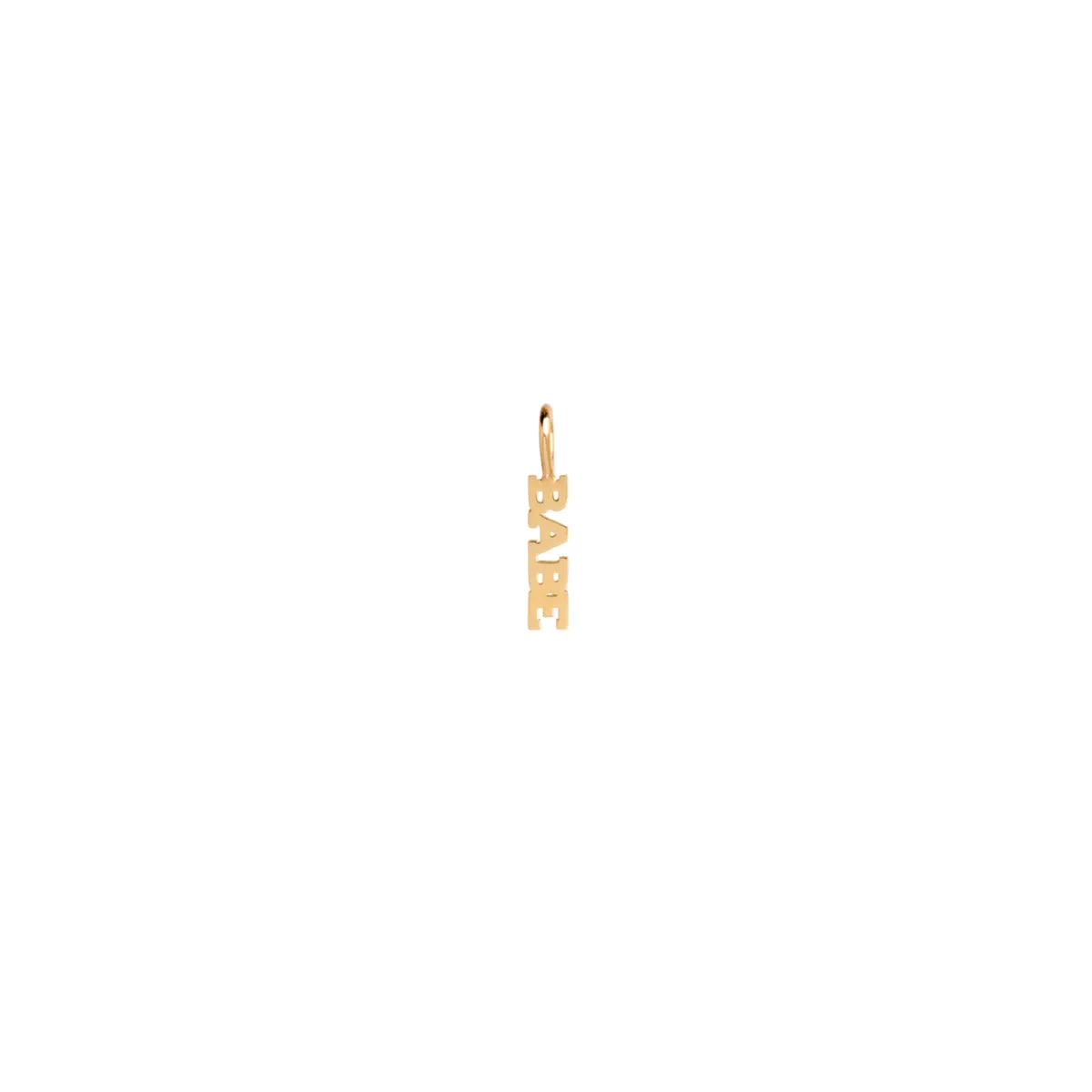 14k tiny BABE charm pendant