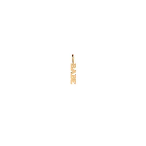 14k tiny BABE charm pendant