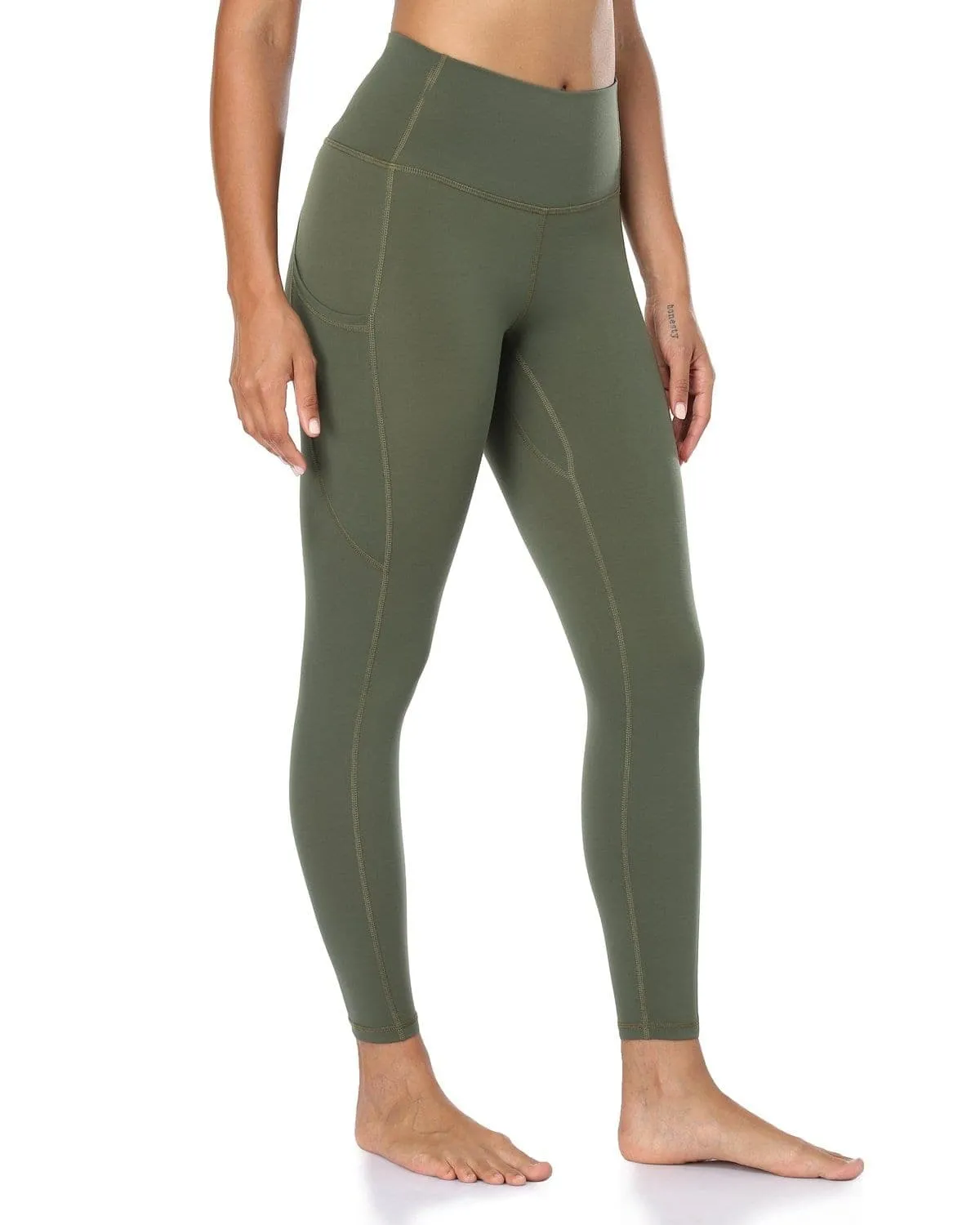 25" High Waisted Athletic Pants With Pocket