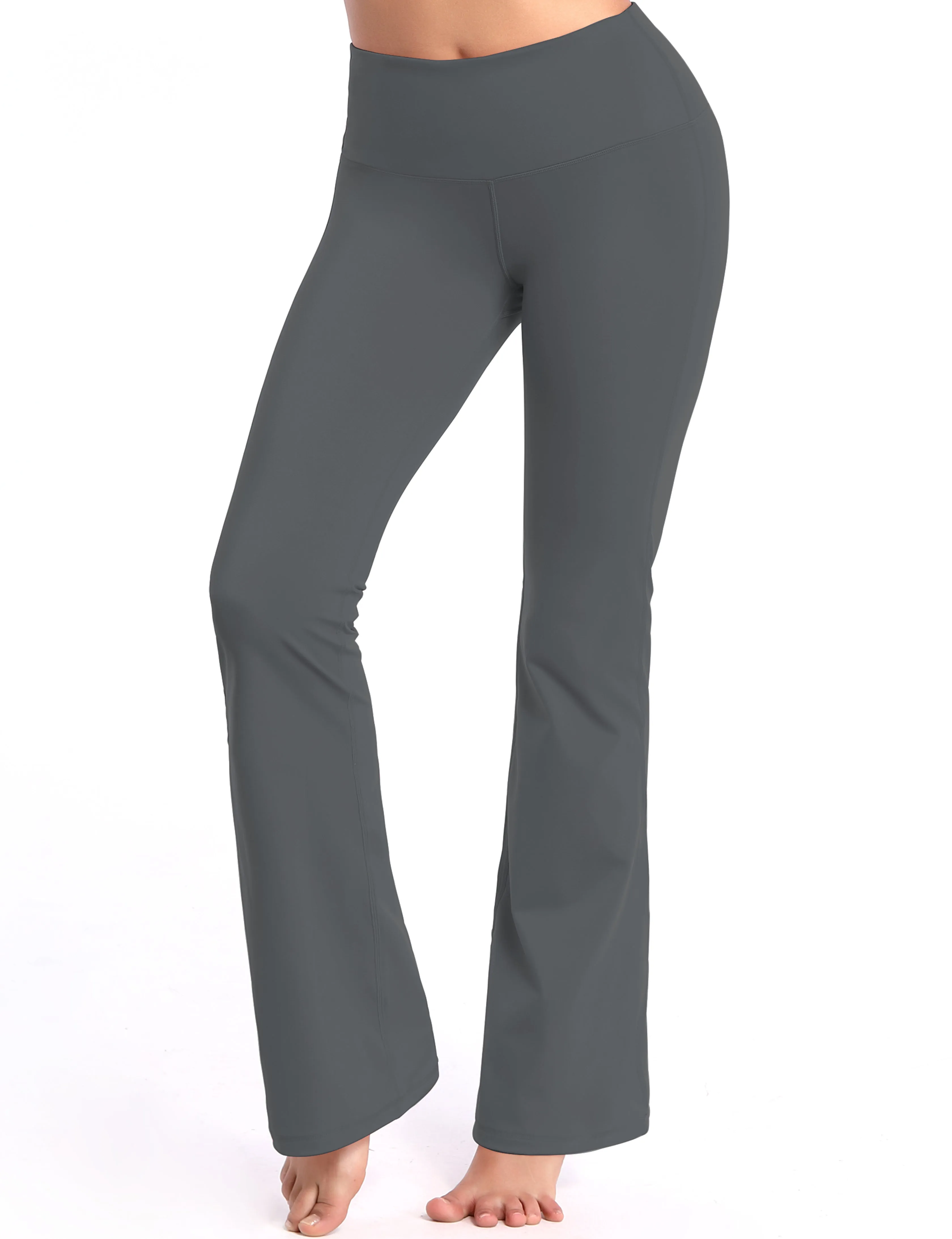 29" 31" 33" 35" 37" High Waist Bootcut Leggings Shadowcharcoal