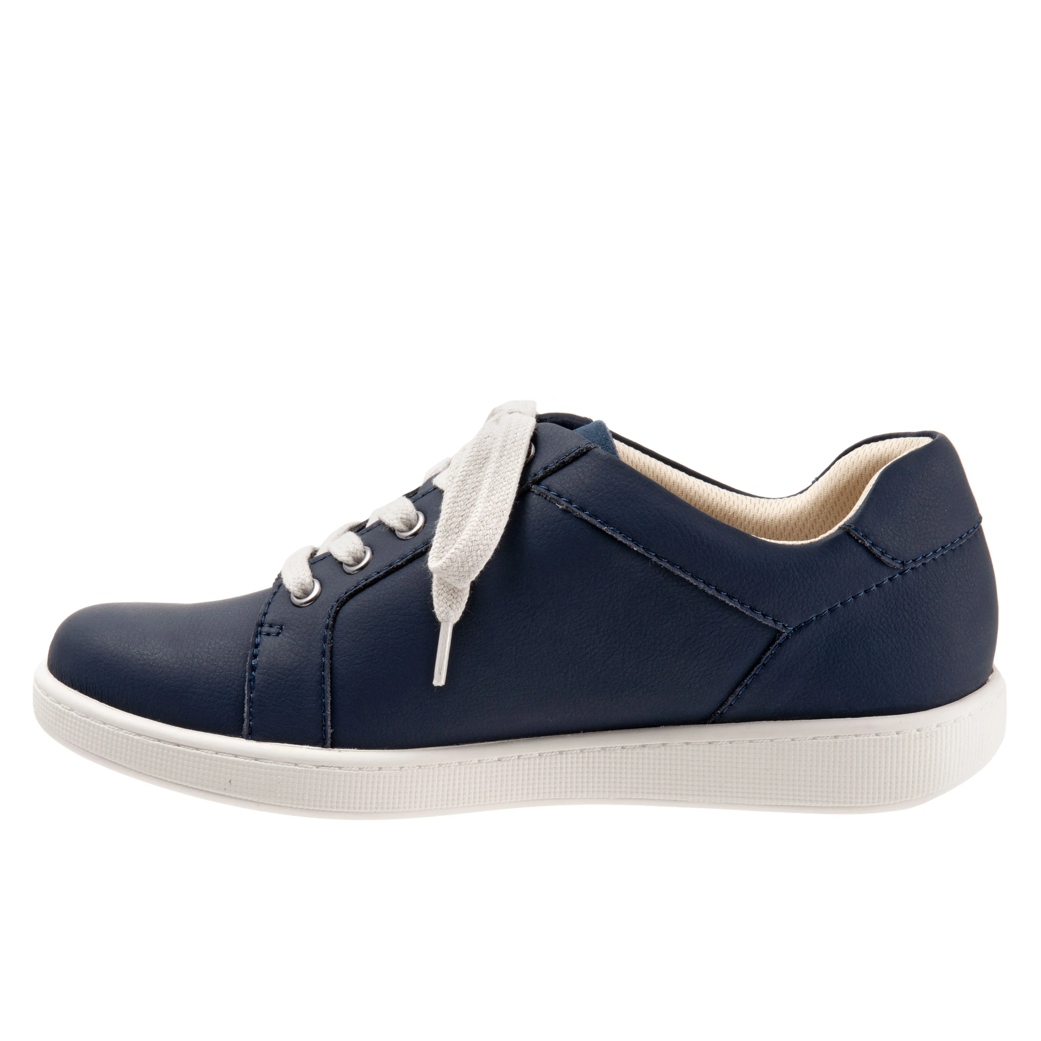 Adore Navy Leather Lace-up Casuals