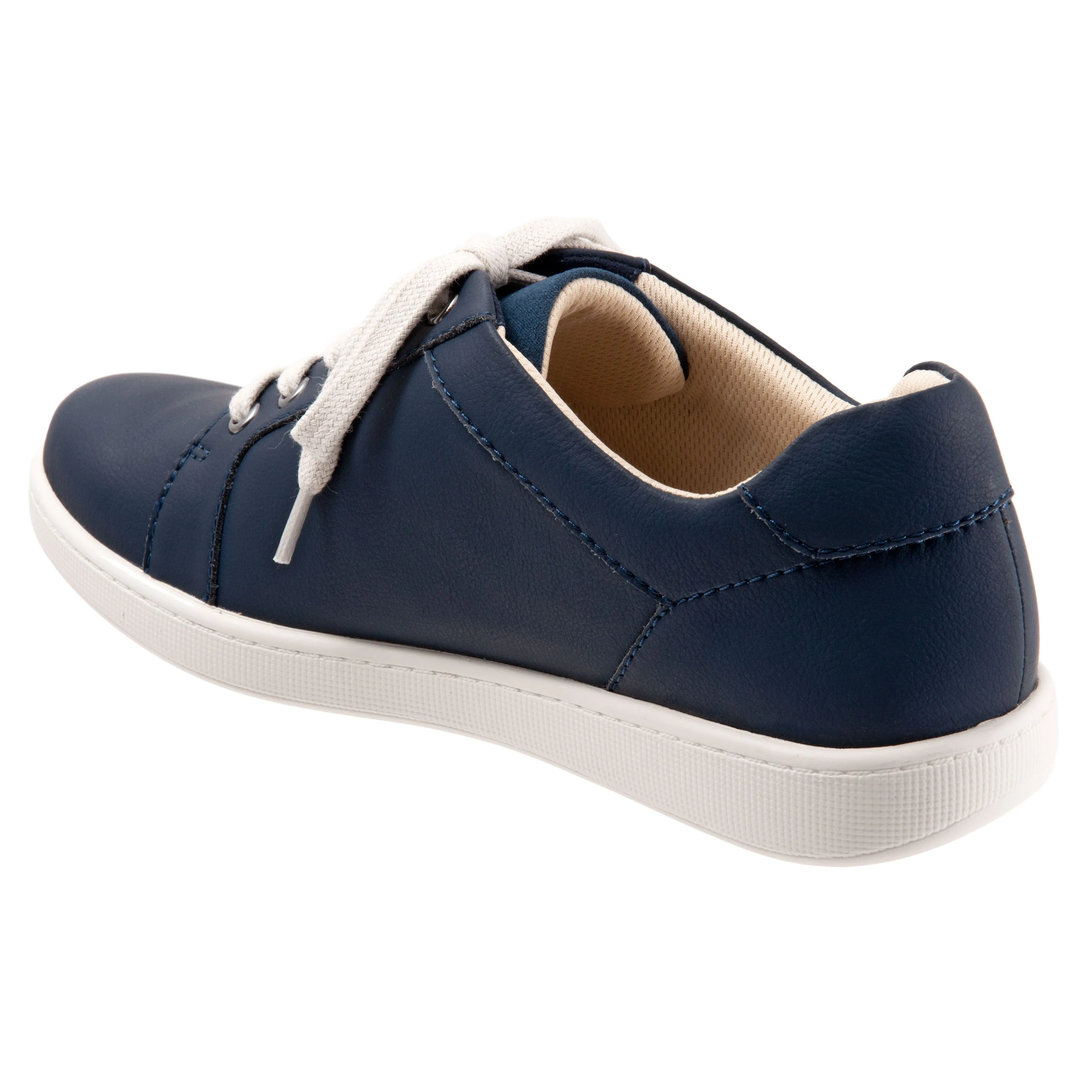 Adore Navy Leather Lace-up Casuals