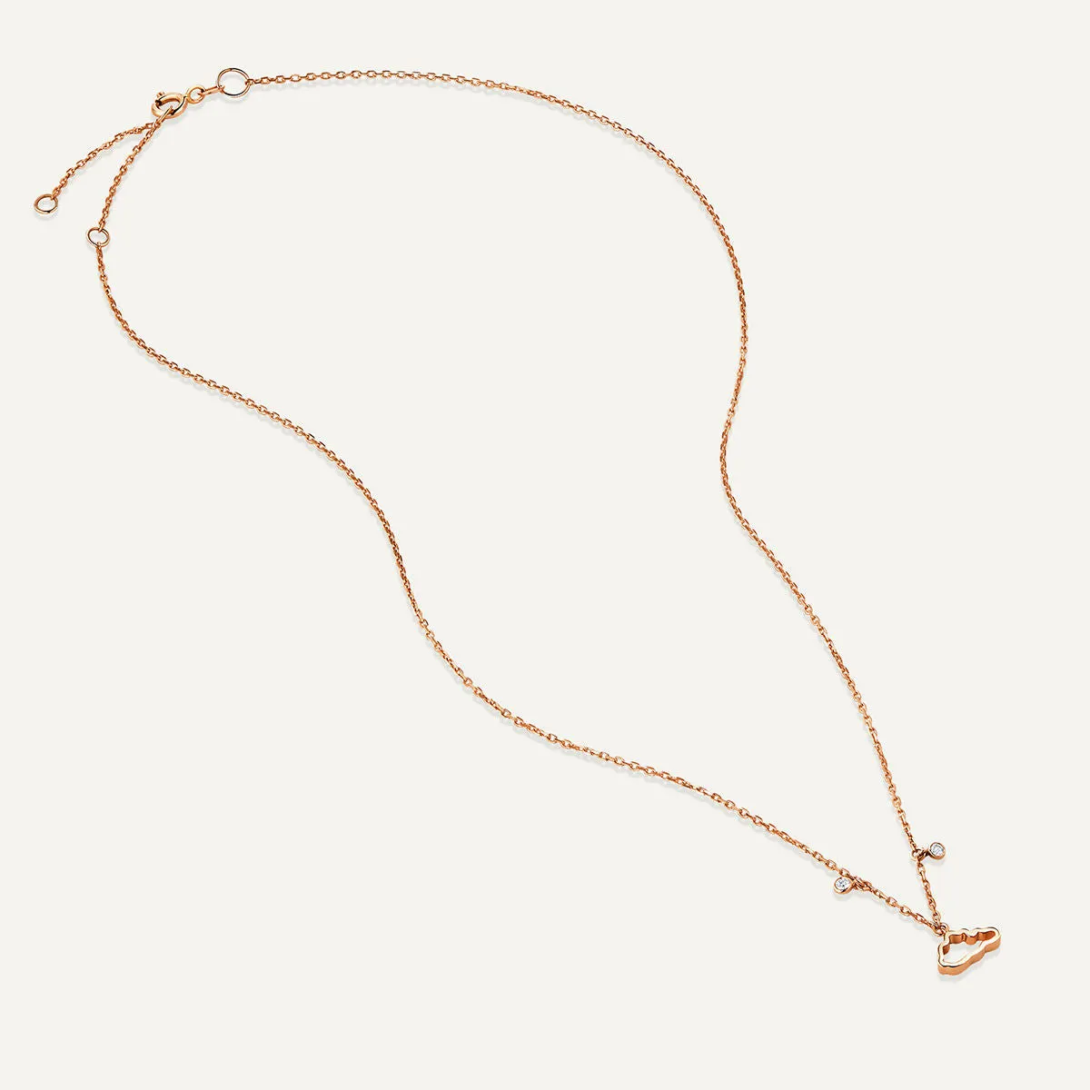 Allusia Love One 18K Rosegold Necklace w. Diamonds