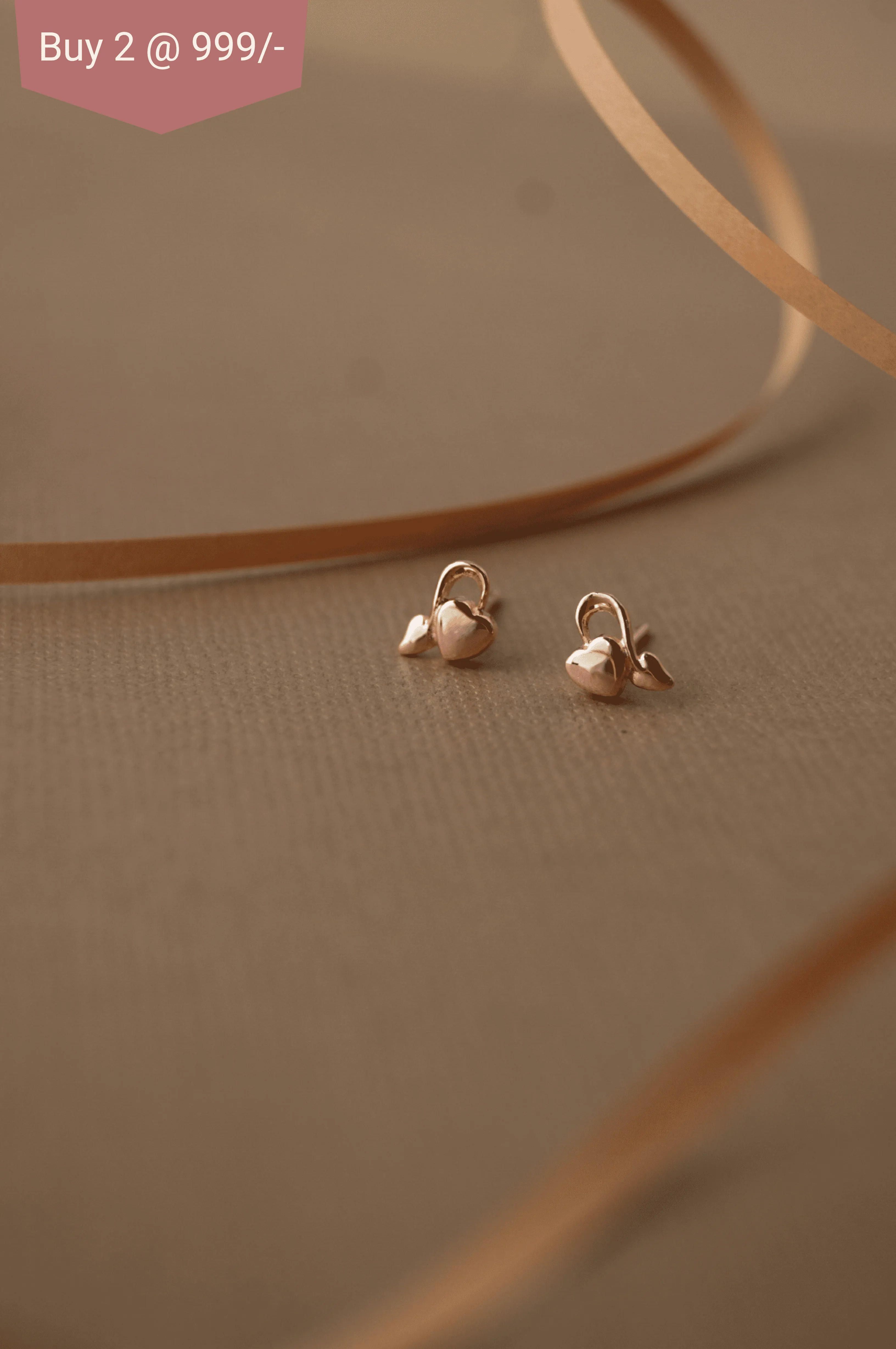 Always For You Rose Gold Plated Mini Sterling Silver Stud Earrings