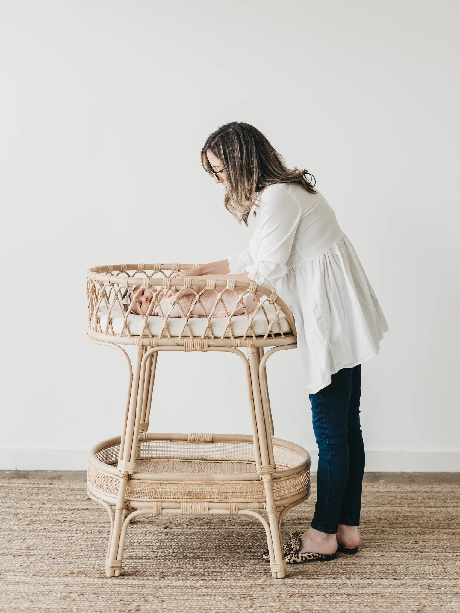 Aria Full-Sized Rattan Changing Table