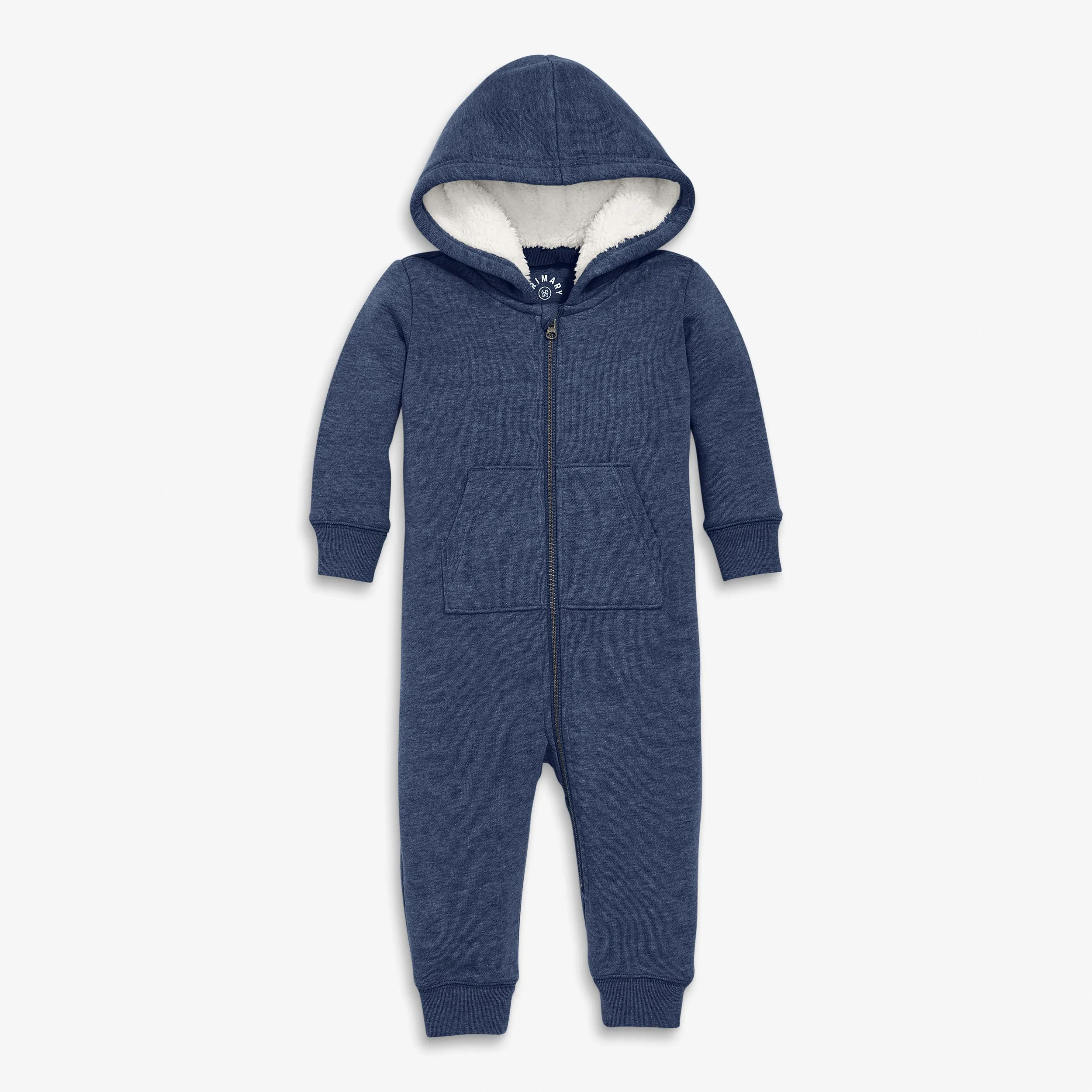 Baby teddy fleece-lined zip romper