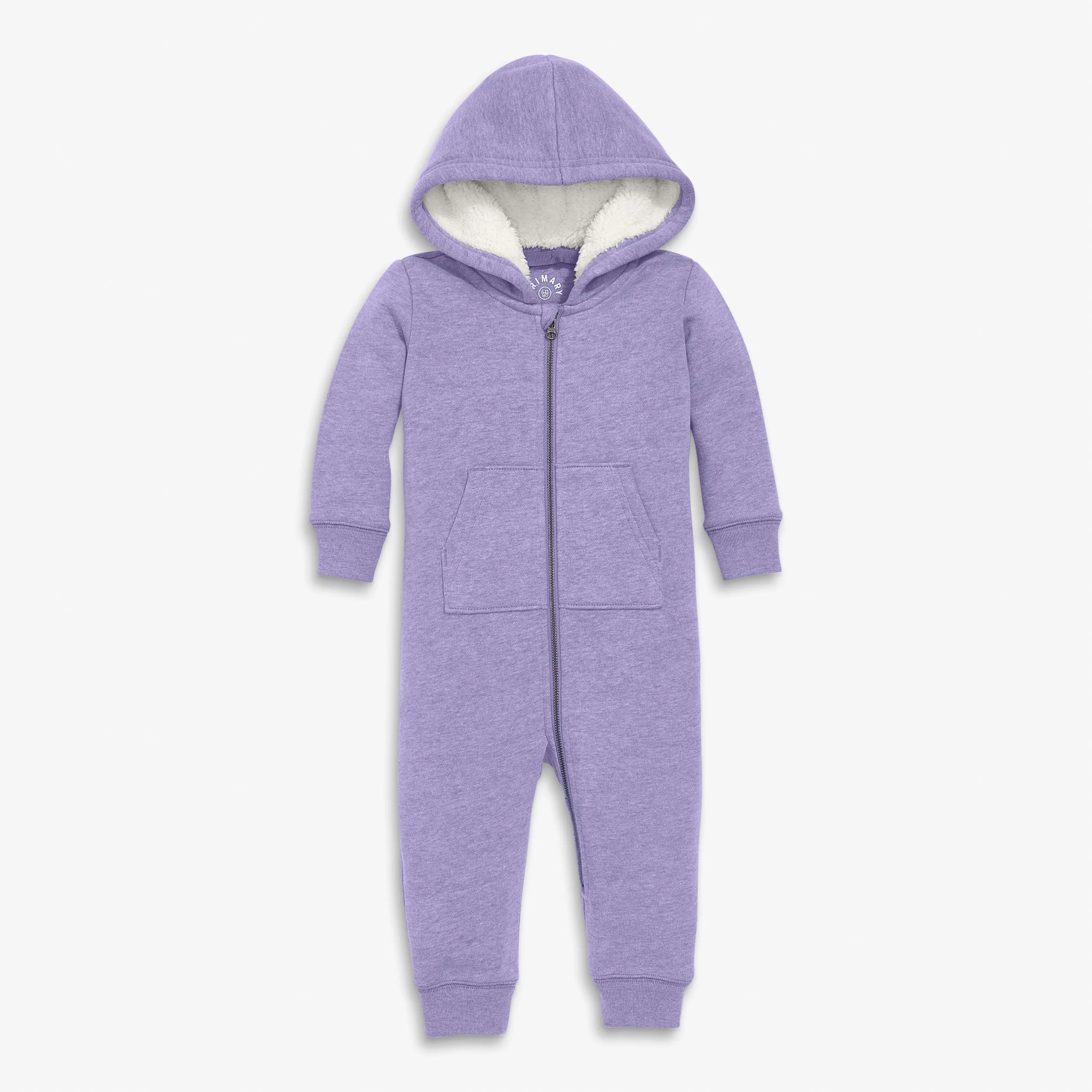 Baby teddy fleece-lined zip romper