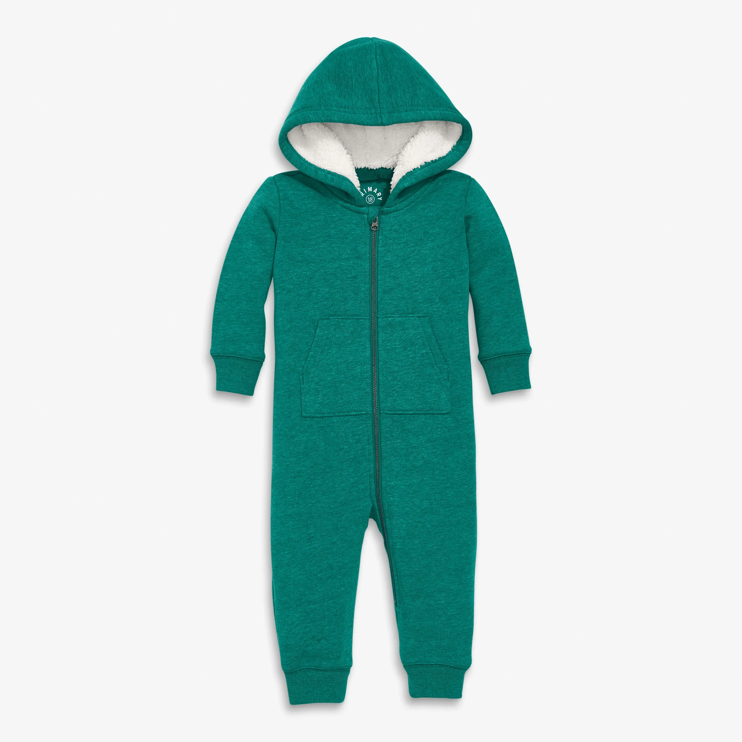 Baby teddy fleece-lined zip romper