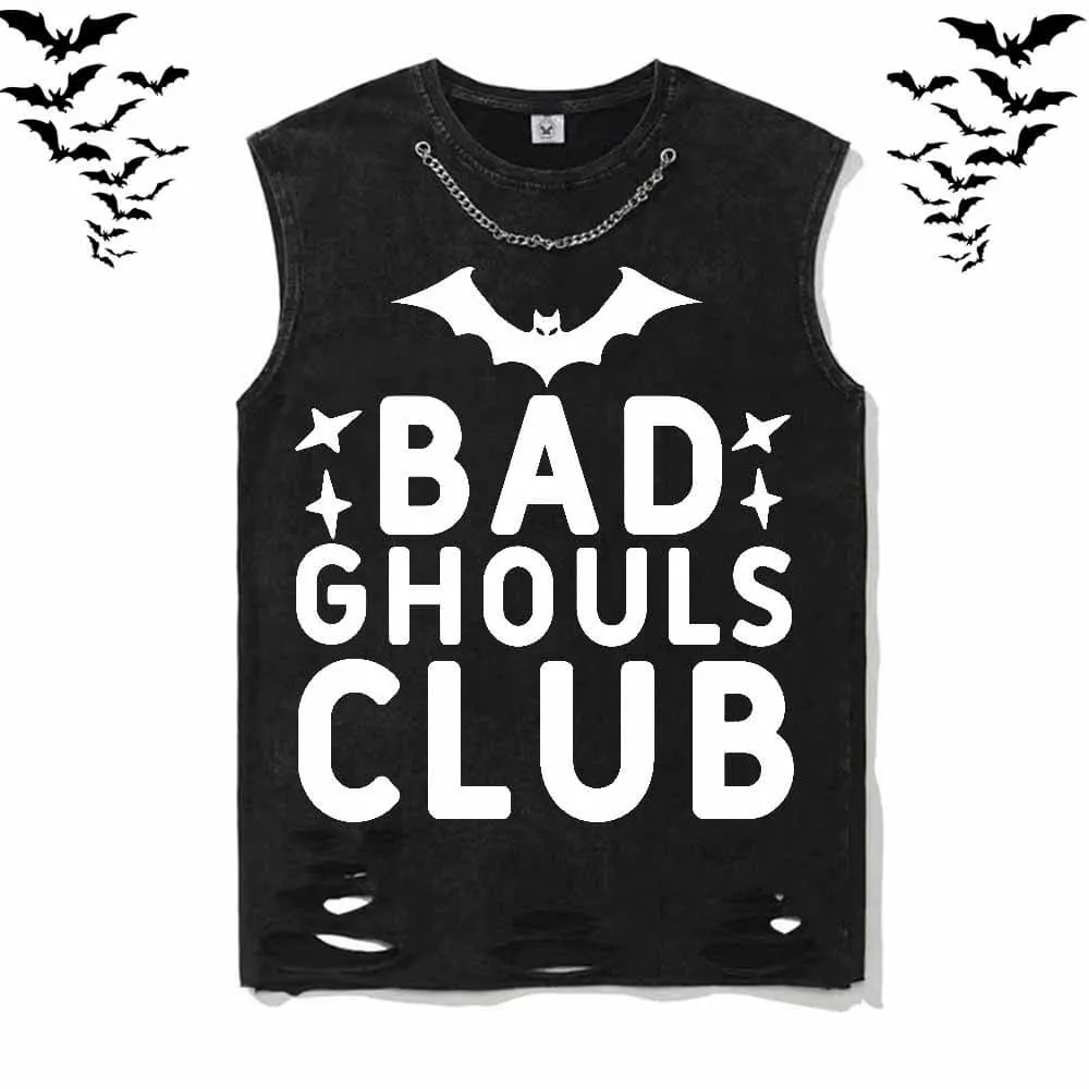 Bad Ghouls Club Bat Cotton Vest Top