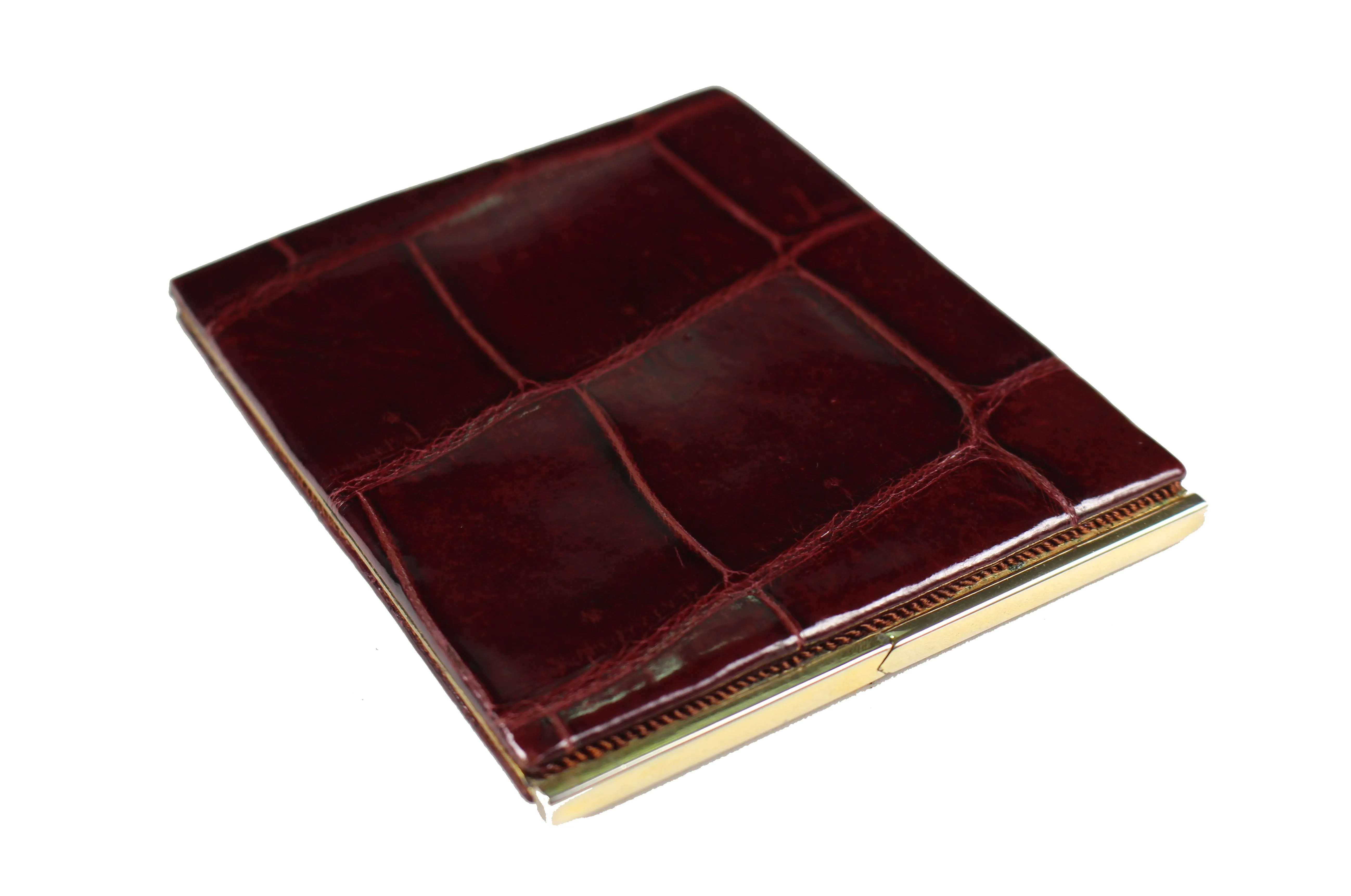 Brown crocodile skin cigarette case