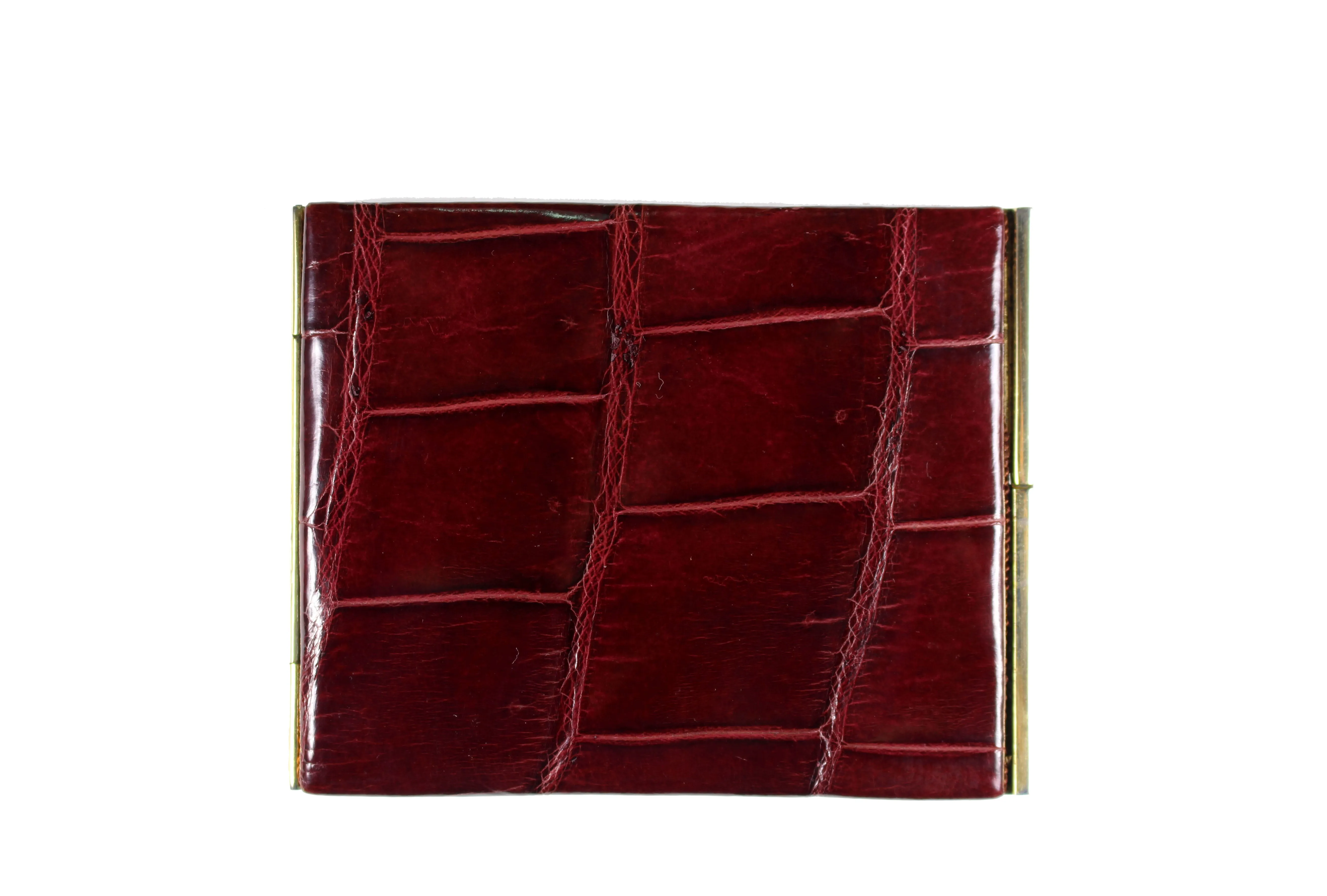 Brown crocodile skin cigarette case