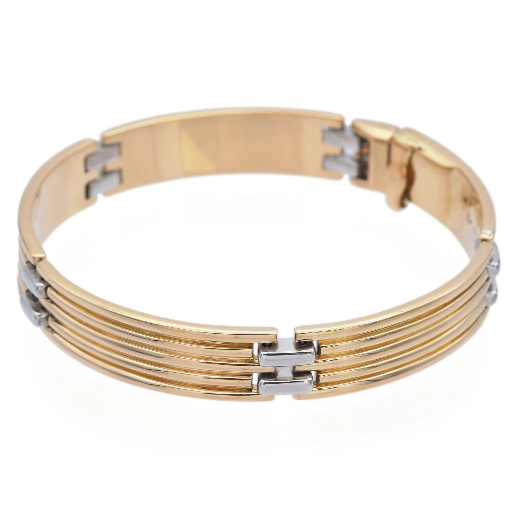 Bvlgari 18K Yellow Gold & 950 Platinum Groove Link Bracelet