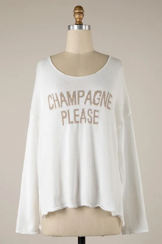 “Champagne Please” Knit Sweater