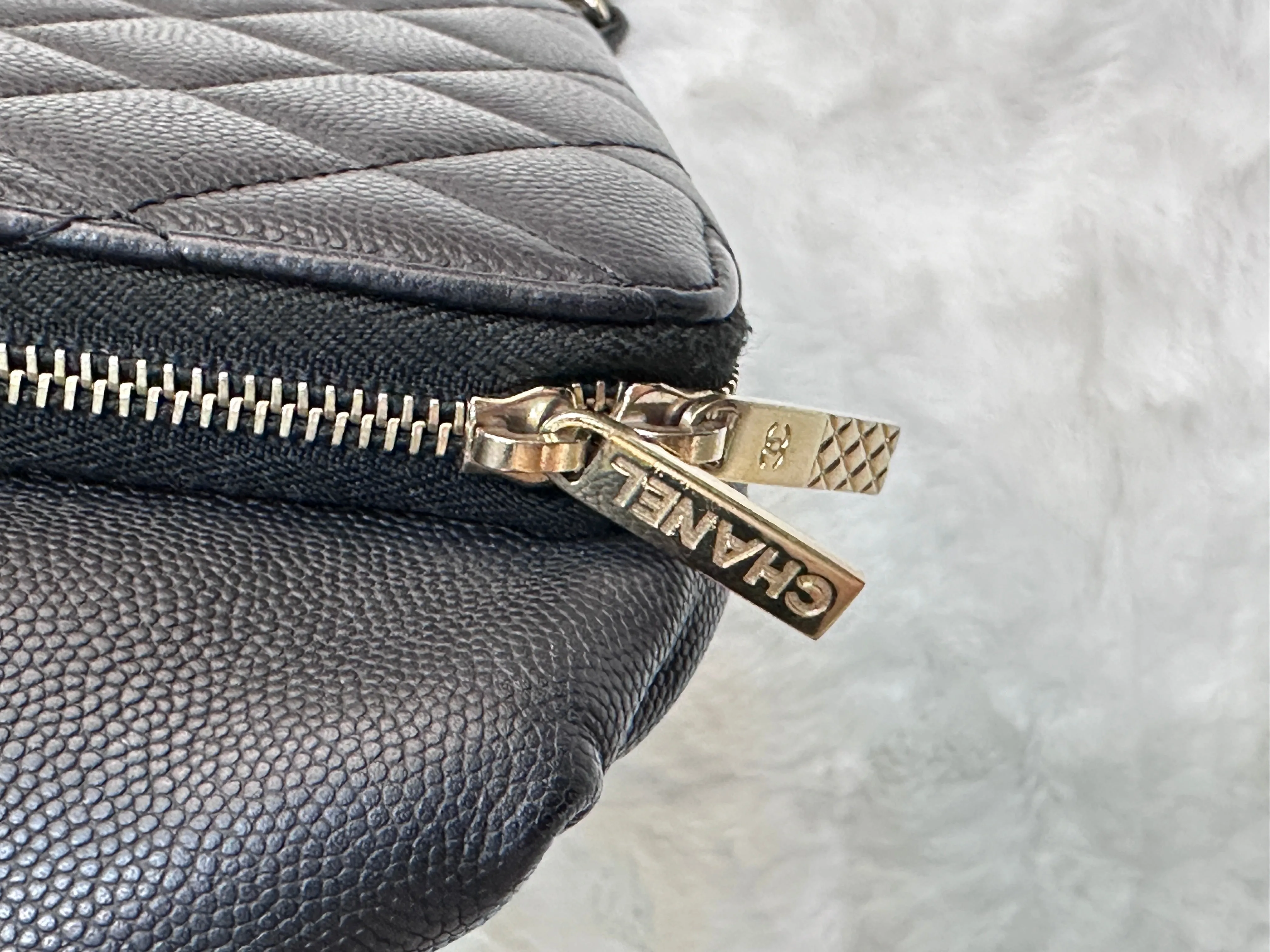 Chanel Black Quilted Caviar Leather Business Affinity Waist Belt Bag