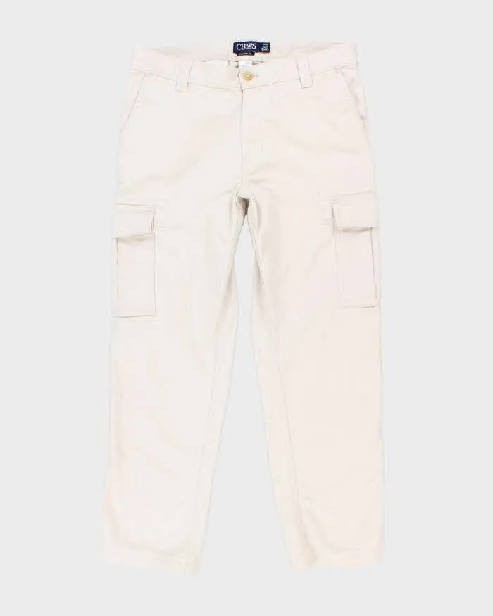 Chaps Cream Cargo Trousers - W34 L28