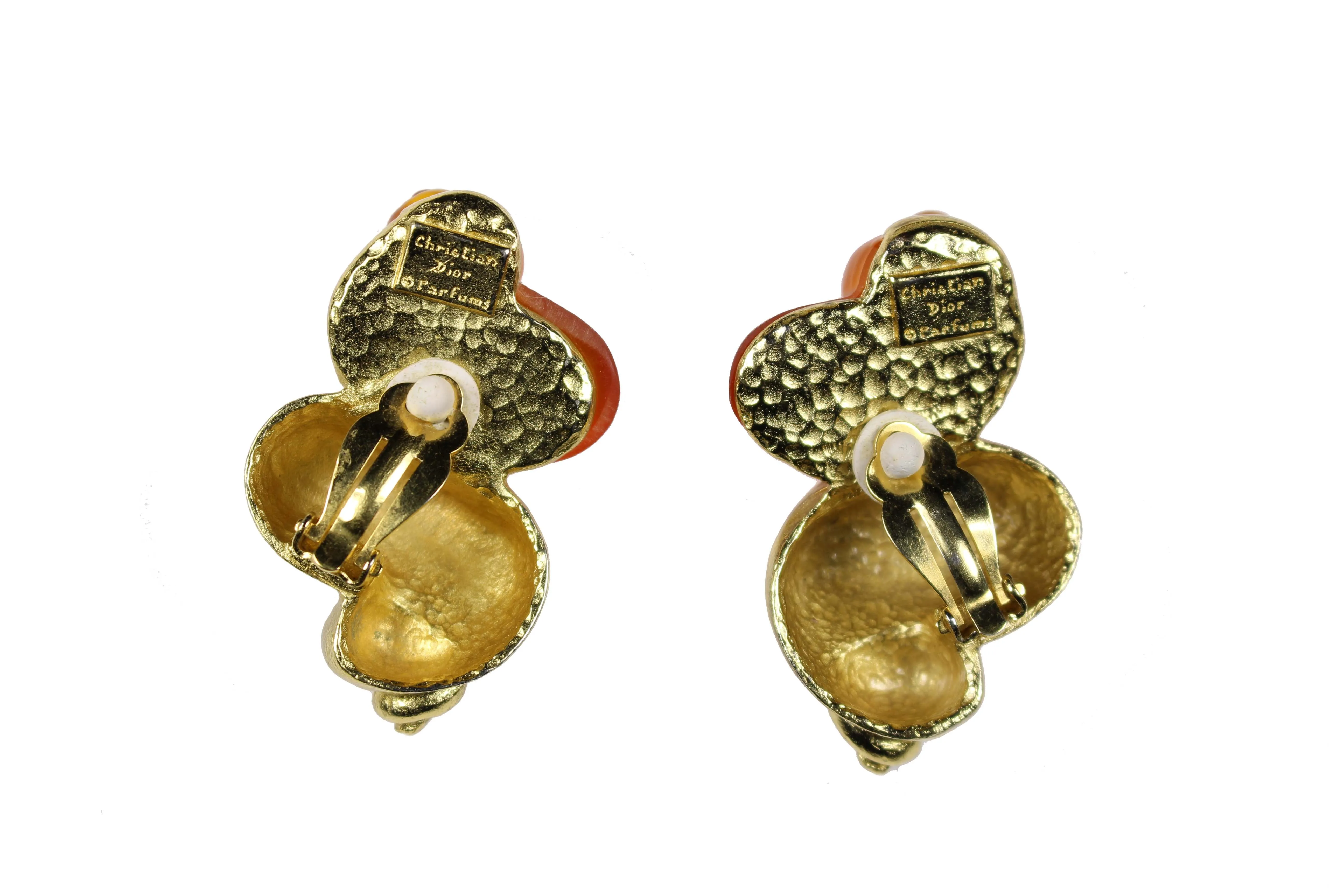 CHRISTIAN DIOR shell earrings