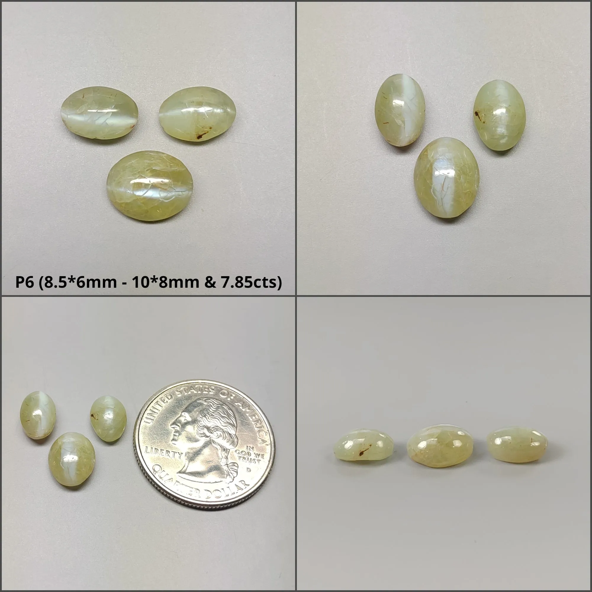 CHRYSOBERYL CAT'S EYE Gemstone Cabochon : Natural Untreated Unheated Cat's Eye Oval & Round Shape Lots