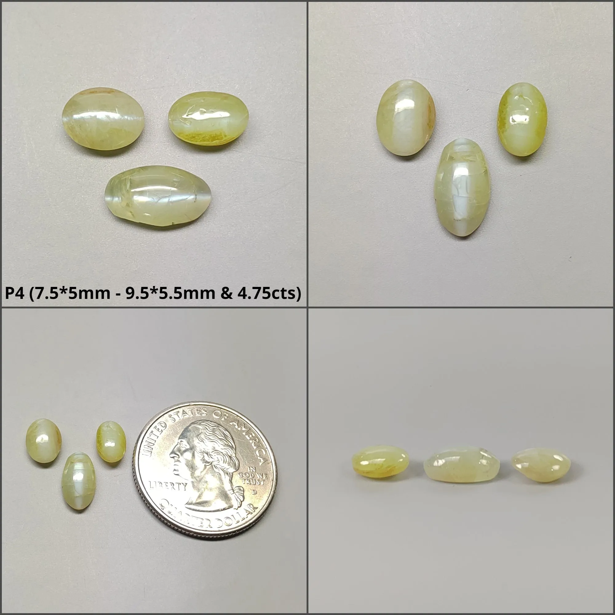 CHRYSOBERYL CAT'S EYE Gemstone Cabochon : Natural Untreated Unheated Cat's Eye Oval & Round Shape Lots