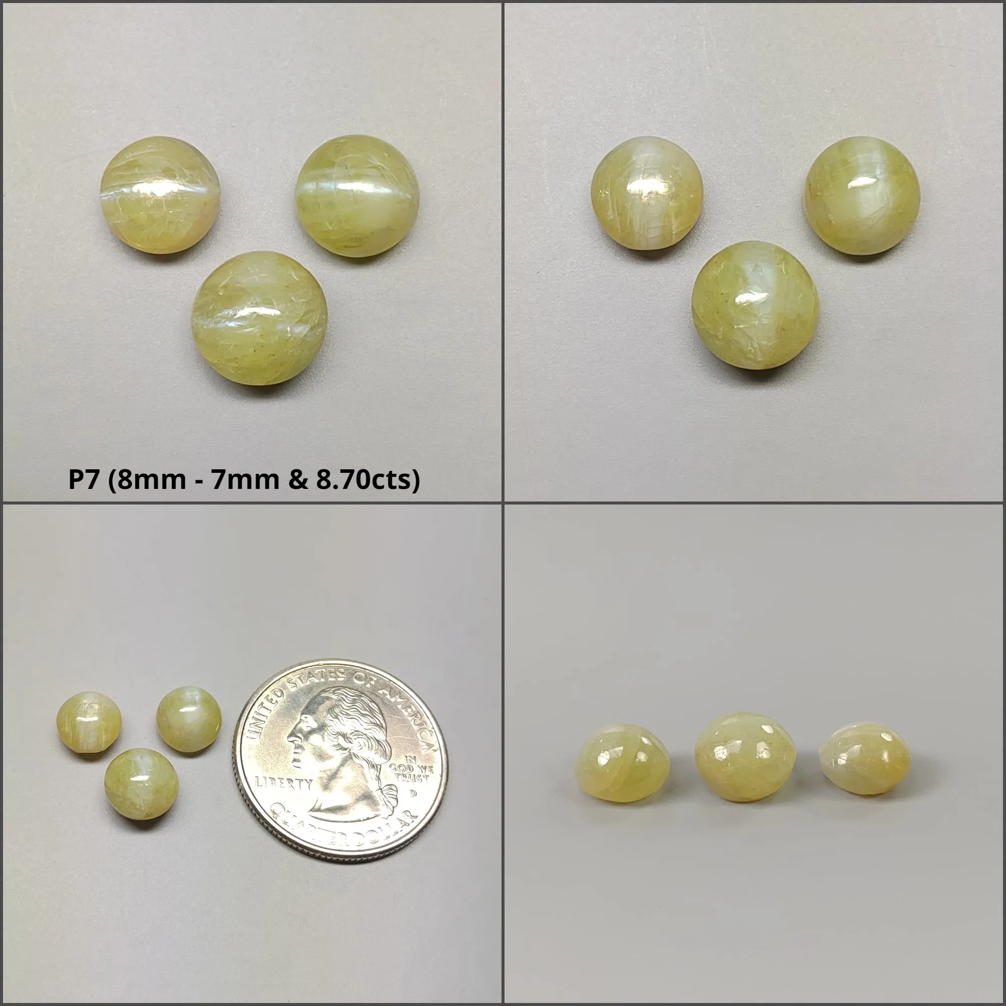 CHRYSOBERYL CAT'S EYE Gemstone Cabochon : Natural Untreated Unheated Cat's Eye Oval & Round Shape Lots