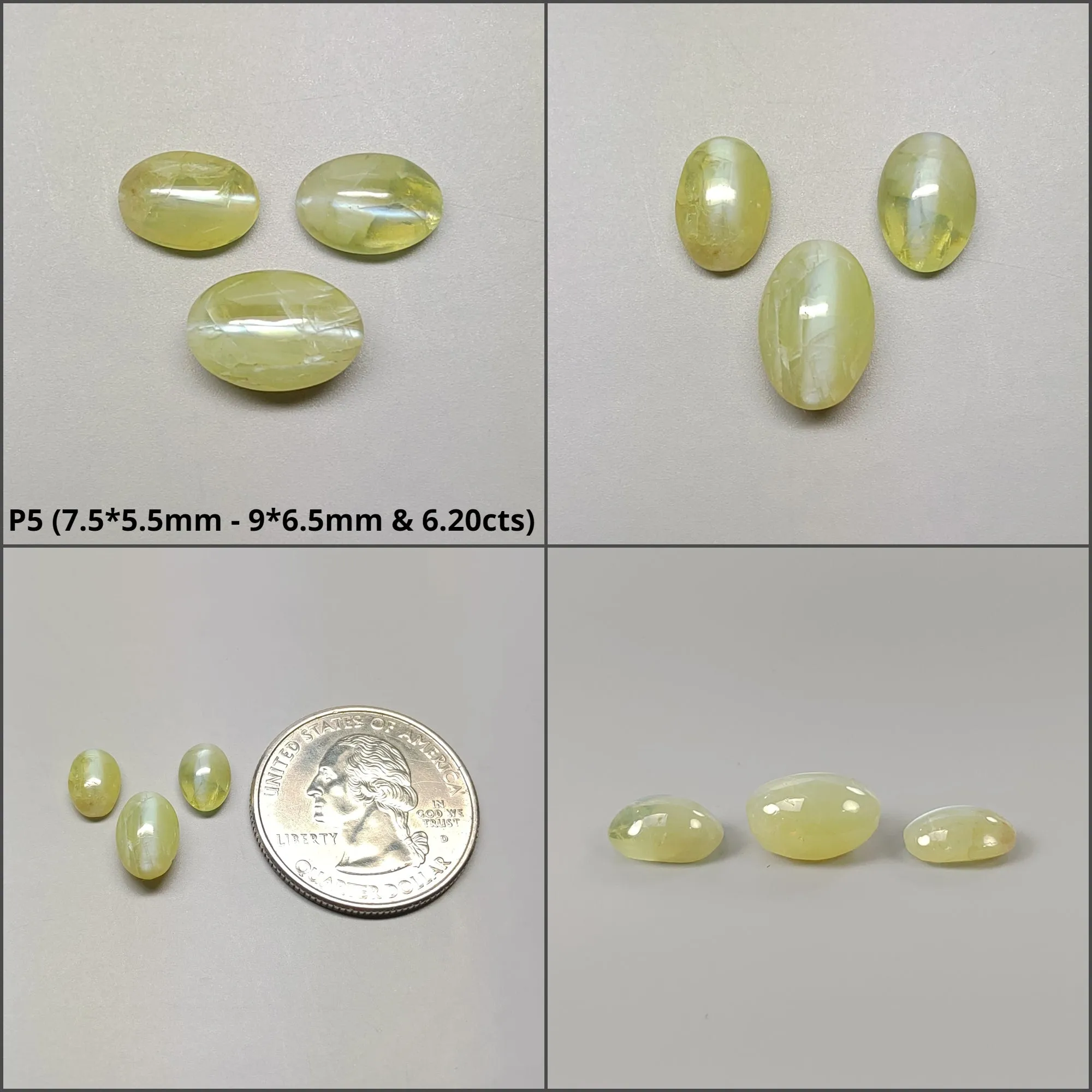 CHRYSOBERYL CAT'S EYE Gemstone Cabochon : Natural Untreated Unheated Cat's Eye Oval & Round Shape Lots