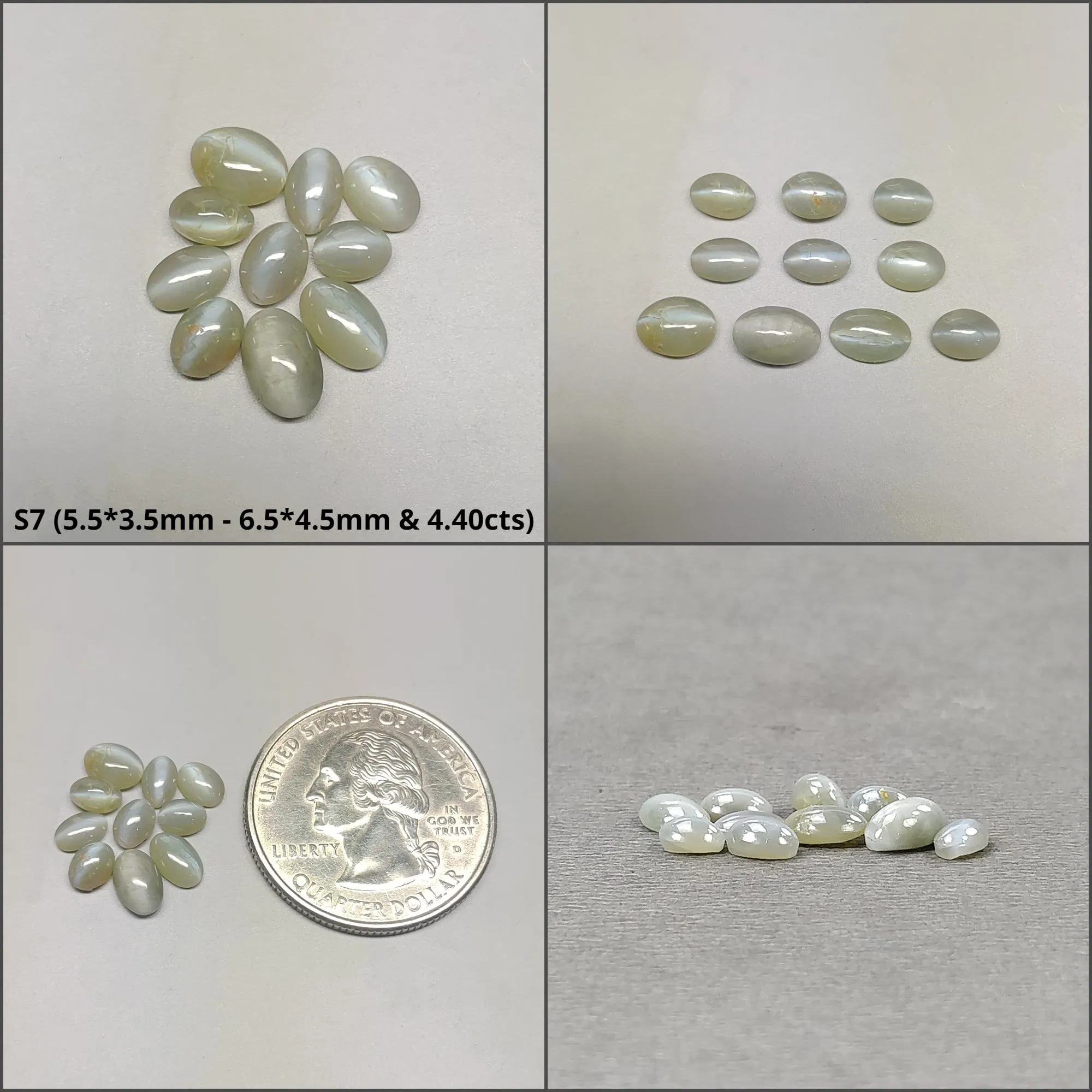 CHRYSOBERYL CAT'S EYE Gemstone Cabochon : Natural Untreated Unheated Cat's Eye Round And Oval Shape 2pcs 3pcs 6pcs 10pcs