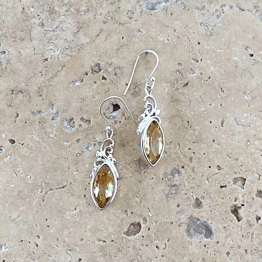 Citrine Marquise Gem Earrings