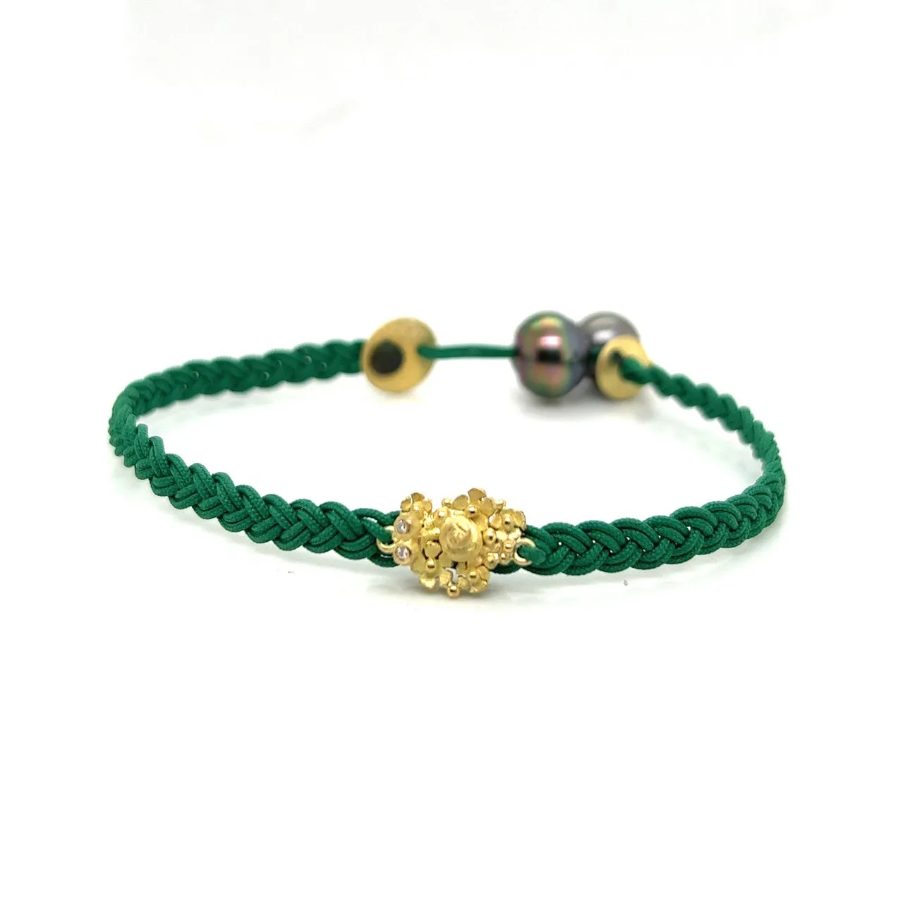 Cord Bracelet, Snail & Pearls