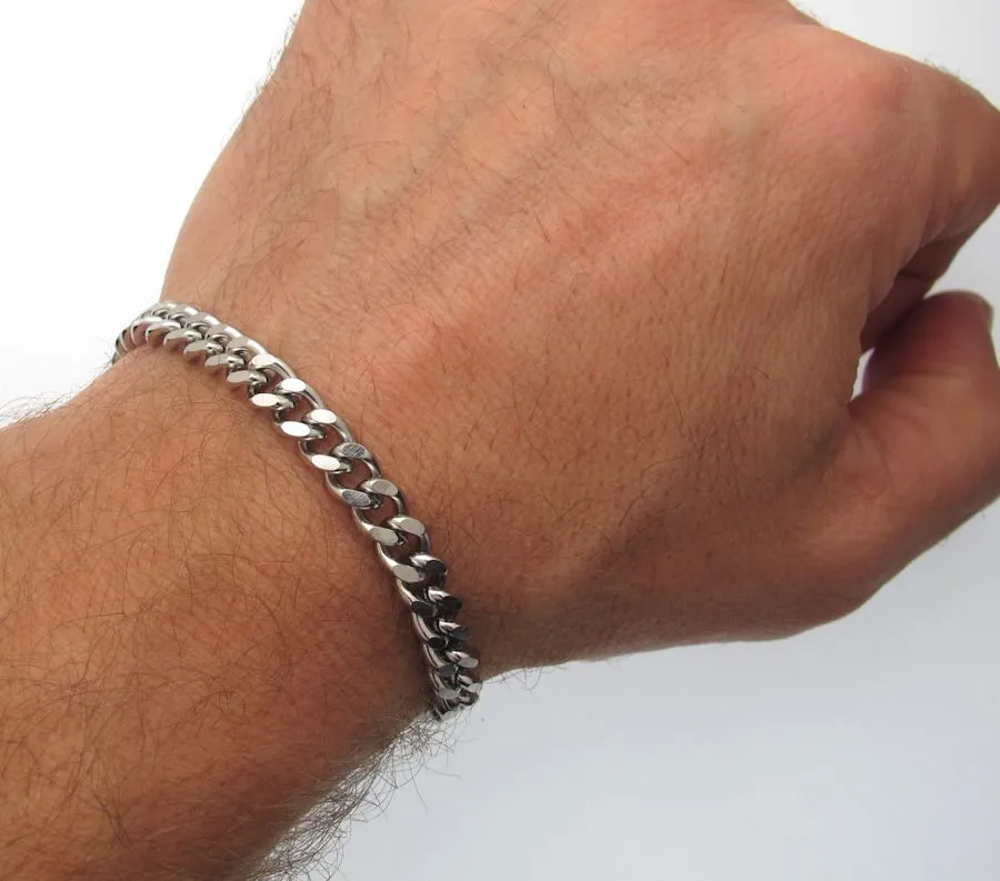 Curb-Link Bracelet for Men - Mens Chain Bracelet