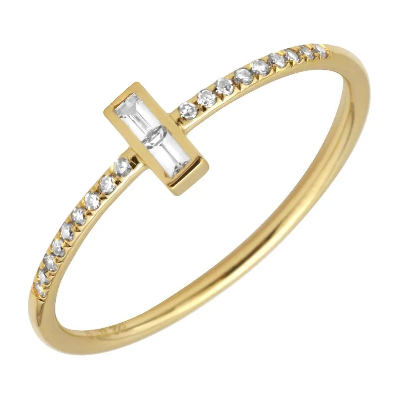 Diamond Pave Illusion Sideway Band