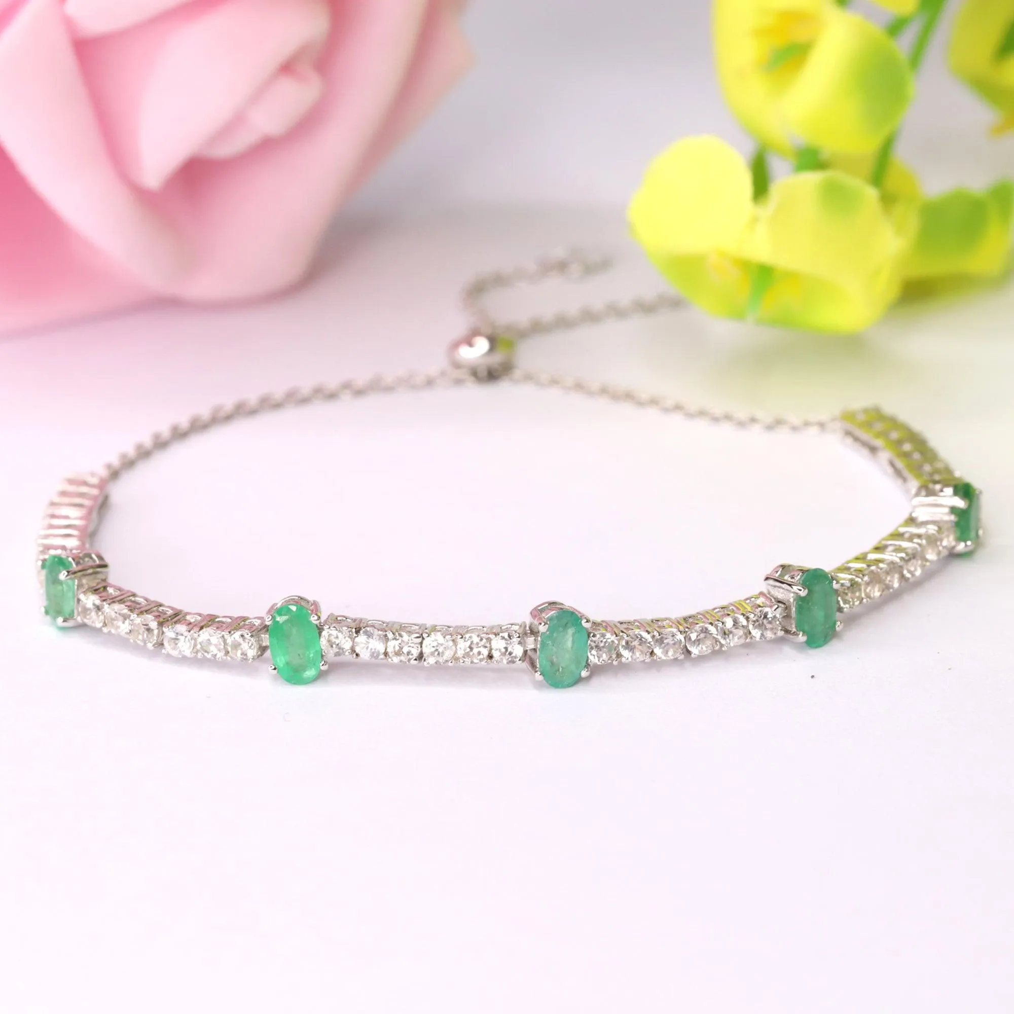 Emerald Adjustable Bracelet