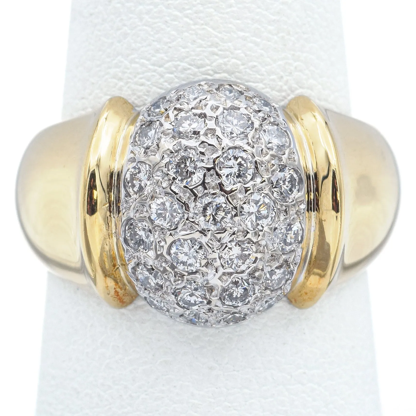 Estate 18K Yellow Gold 0.88 TCW Diamond Band Ring Size 7.25