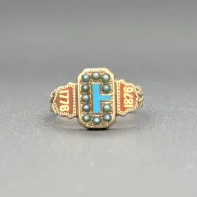 Estate Victorian 9K R Gold American Centennial Souvenir Ring