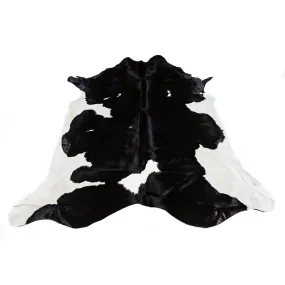 Friesian Black - Black & White Coloured Large Premium Cowhide Rug