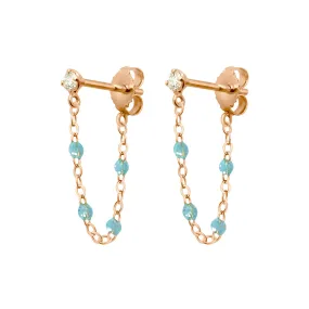 Gigi Supreme Diamond earrings, Aqua, Rose Gold