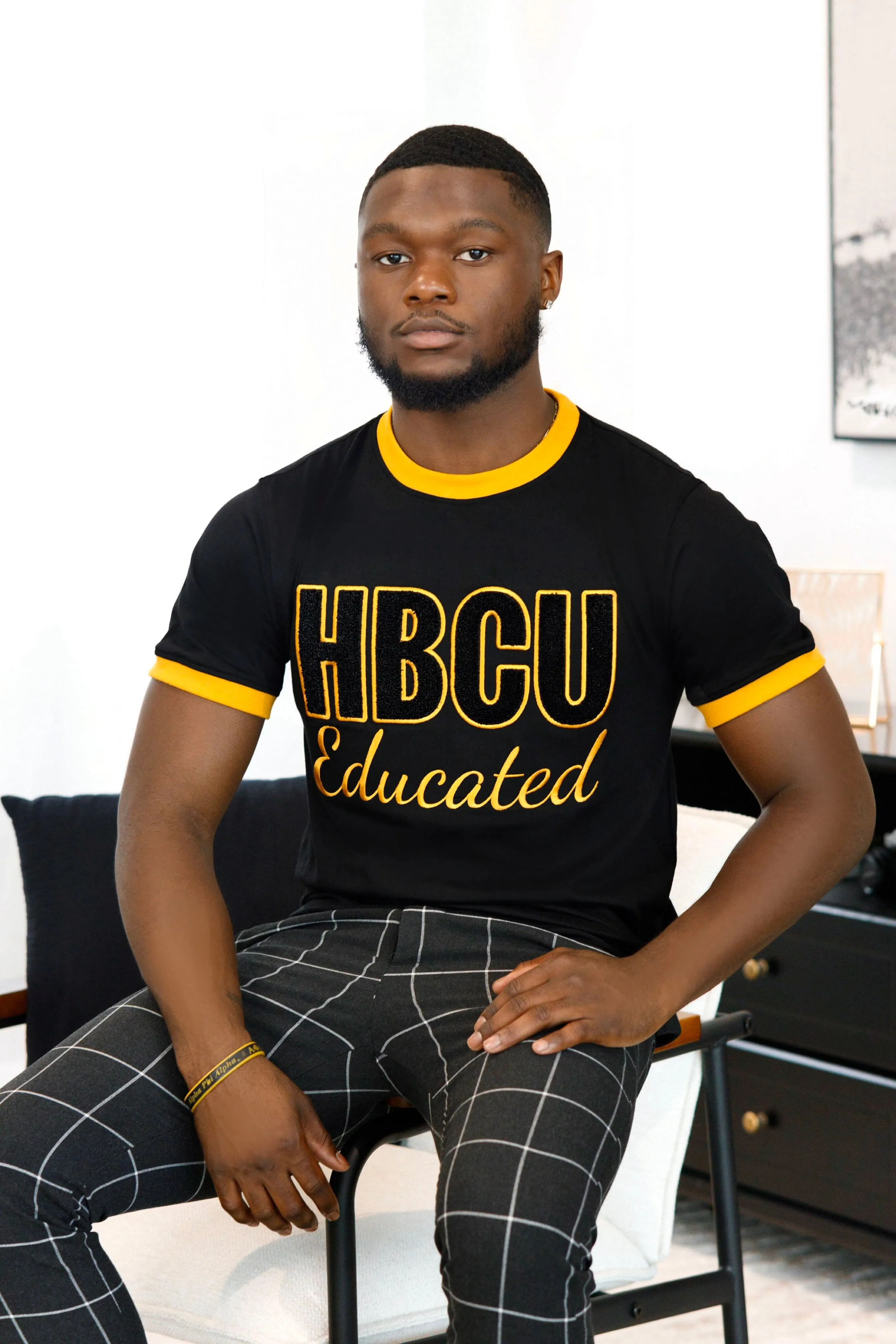 HBCU Men’s Black/Gold Chenille Tee