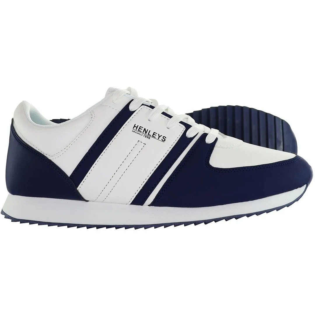 Henleys Renner White/Blue Mens Running Trainers