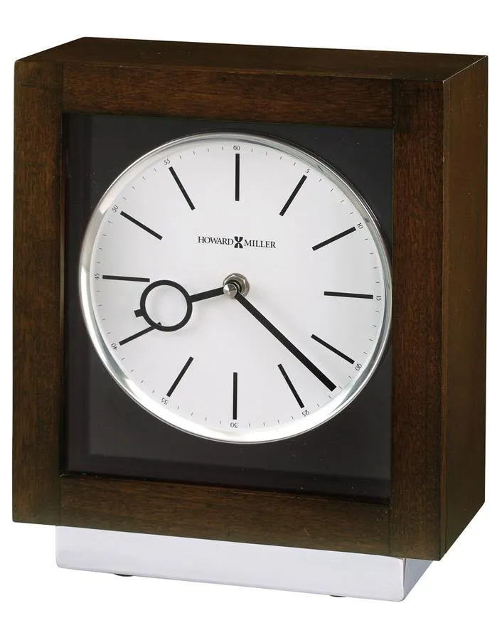 Howard Miller Cameron II Chiming Mantel Clock - Espresso Finish - Chrome Base