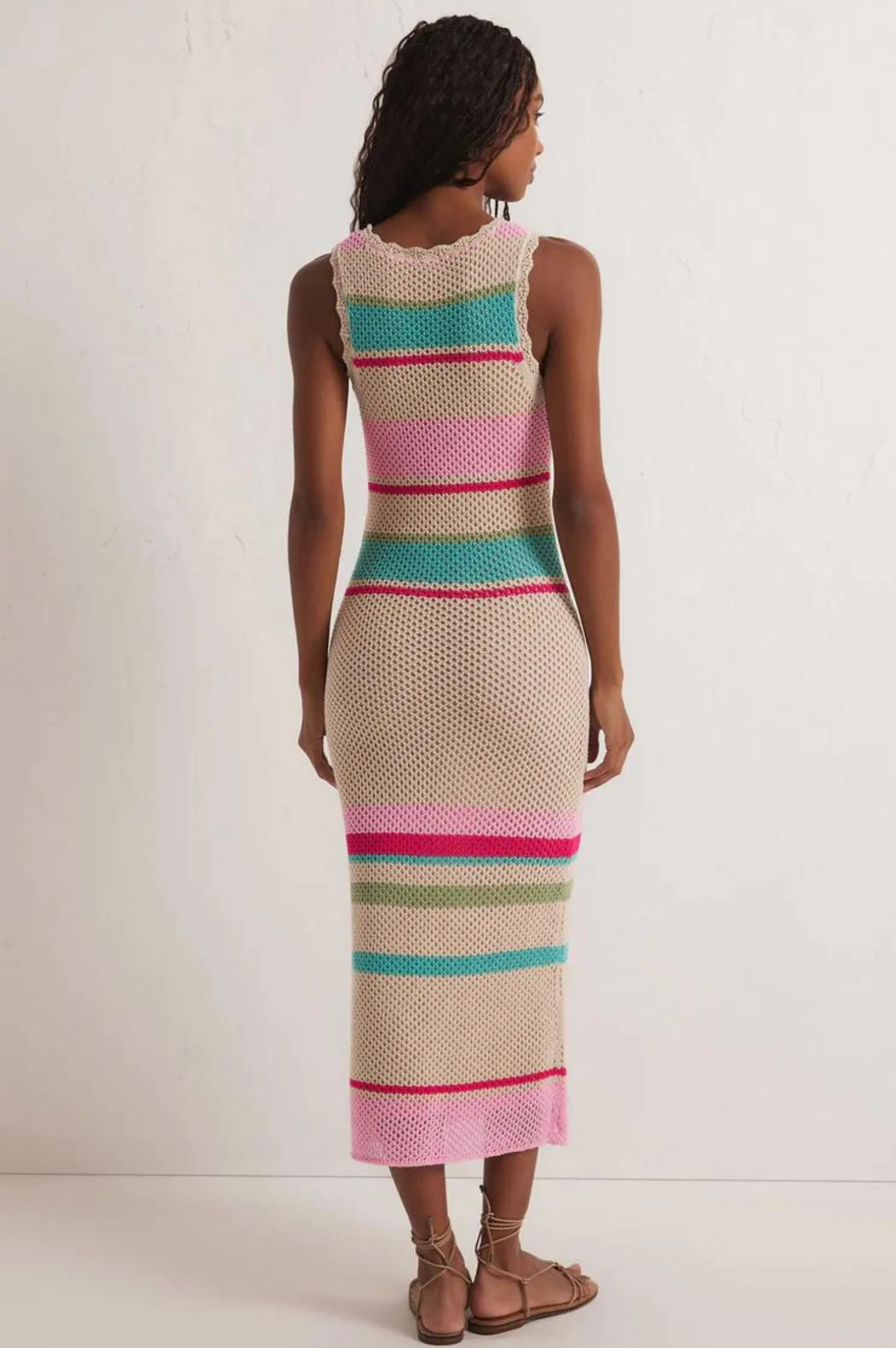 Ibiza Stripe Crochet Dress