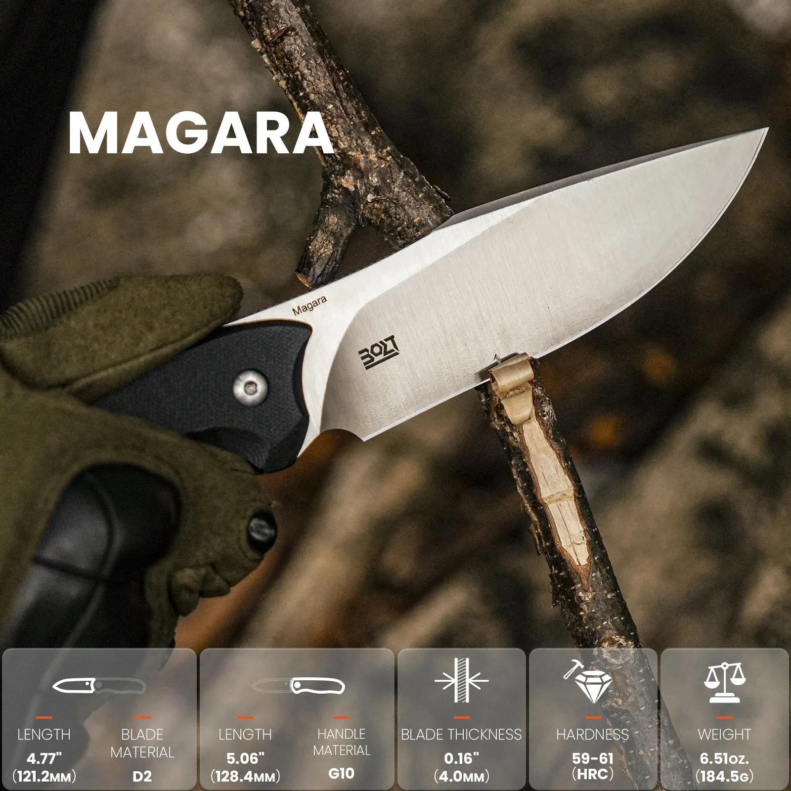 Kizer Magara D2 Blade G10 Handle 1055A1 (4.77 Satin)