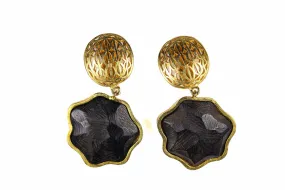 LANVIN filigree wooden earrings