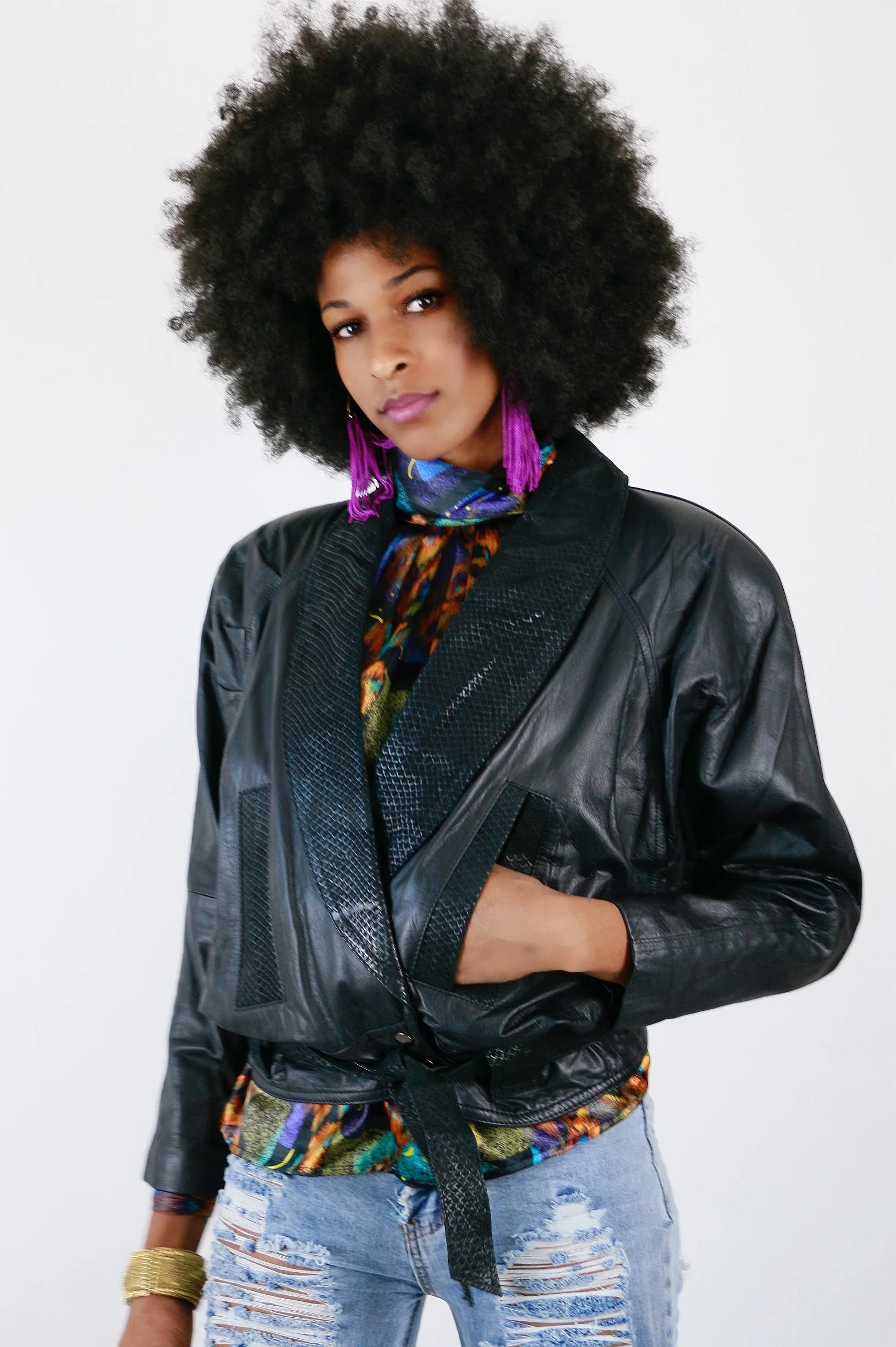 Live: 51 Vintage 80's Leather Bomber Jacket