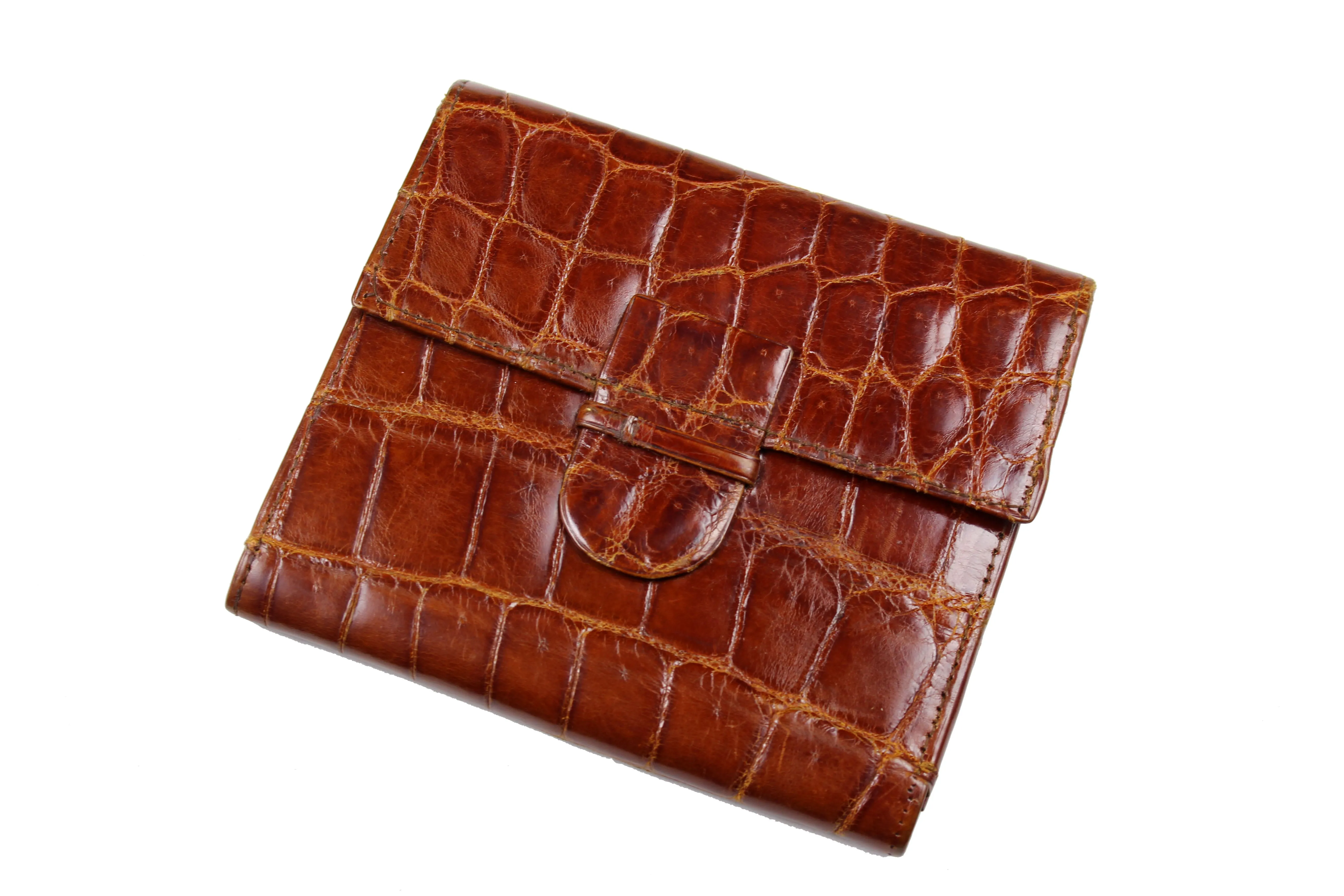 LOEWE brown crocodile skin wallet