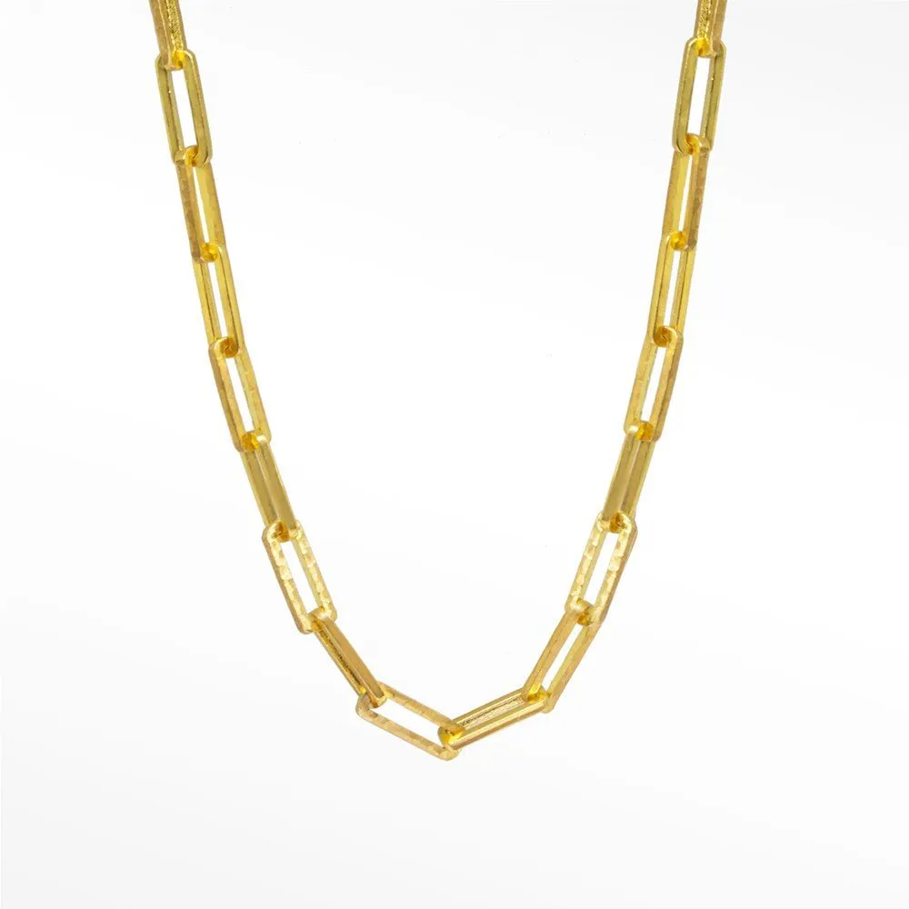 Mama Paperclip Gold Vermeil Necklace 18''