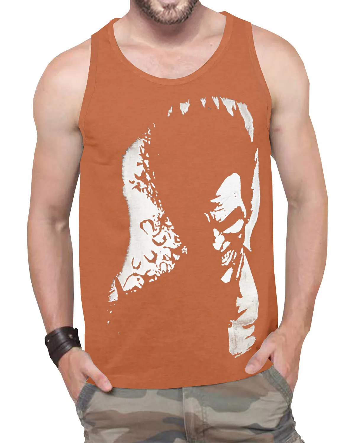 Men Joker Printed Brown Tank Top Vest