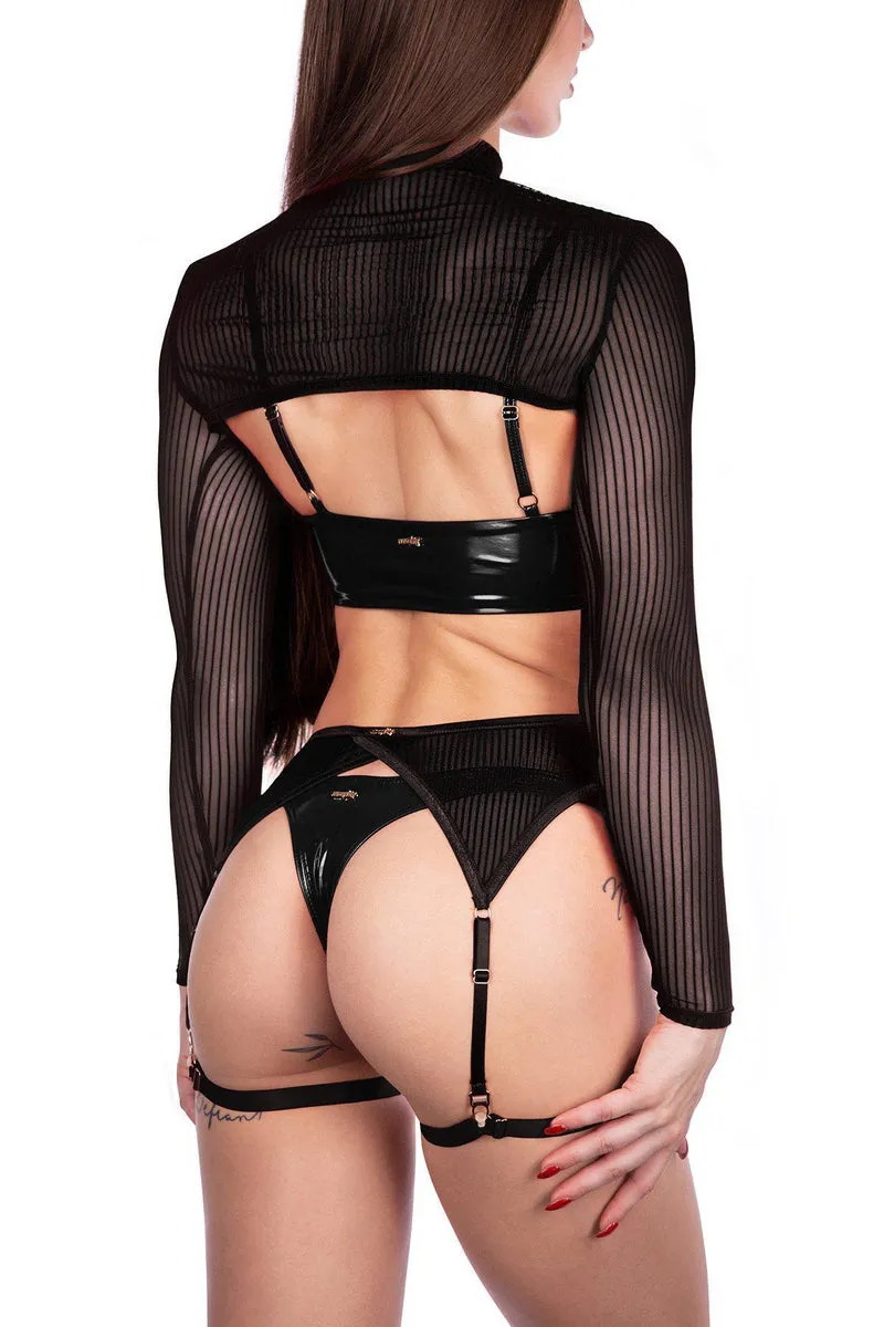 Naughty Thoughts XXX Rated See Through Shrug - Black