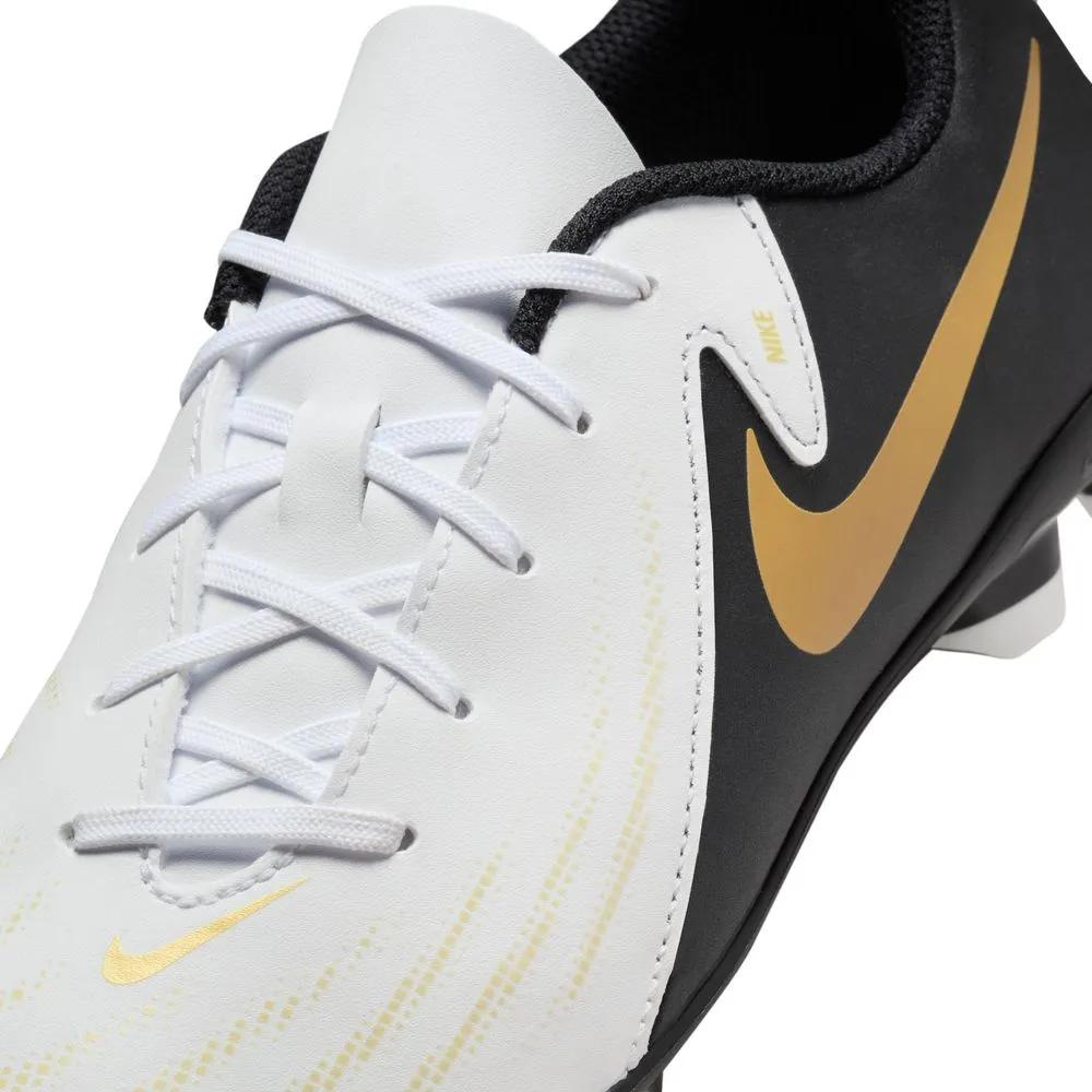 Nike Phantom GX II Club FG Jnr Football Boots (White/Black/Metallic Gold)