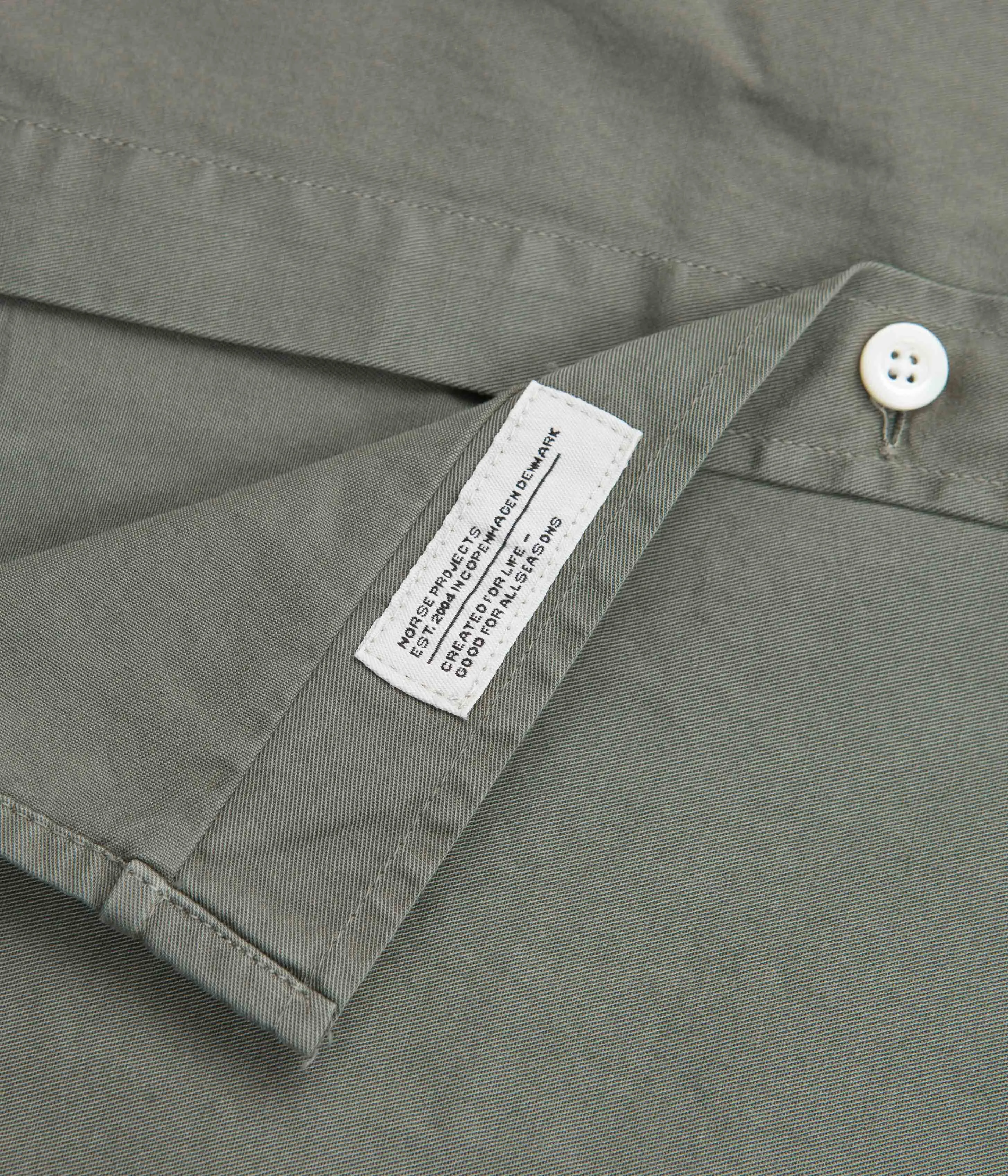 Norse Projects Anton Light Twill Shirt - Dried Sage Green